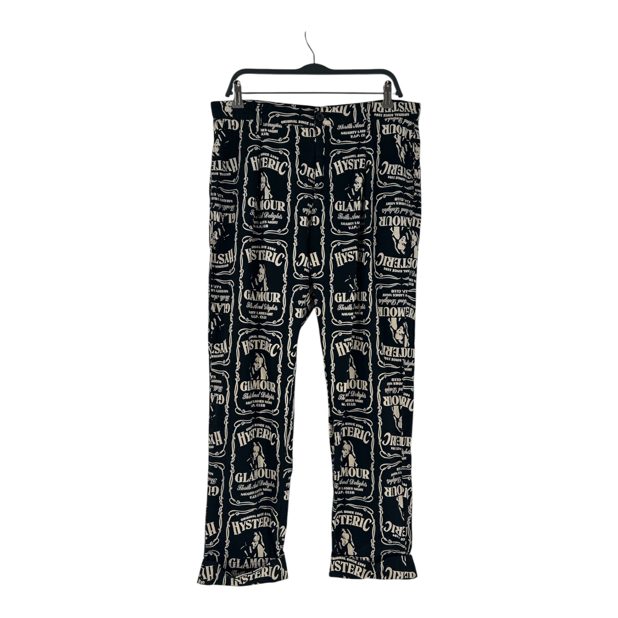 HYSTERIC GLAMOUR/Straight Pants/L/Cotton/BLK/All Over Print/HYSTERIC GLAMOUR ALLOVER PRINT view 1