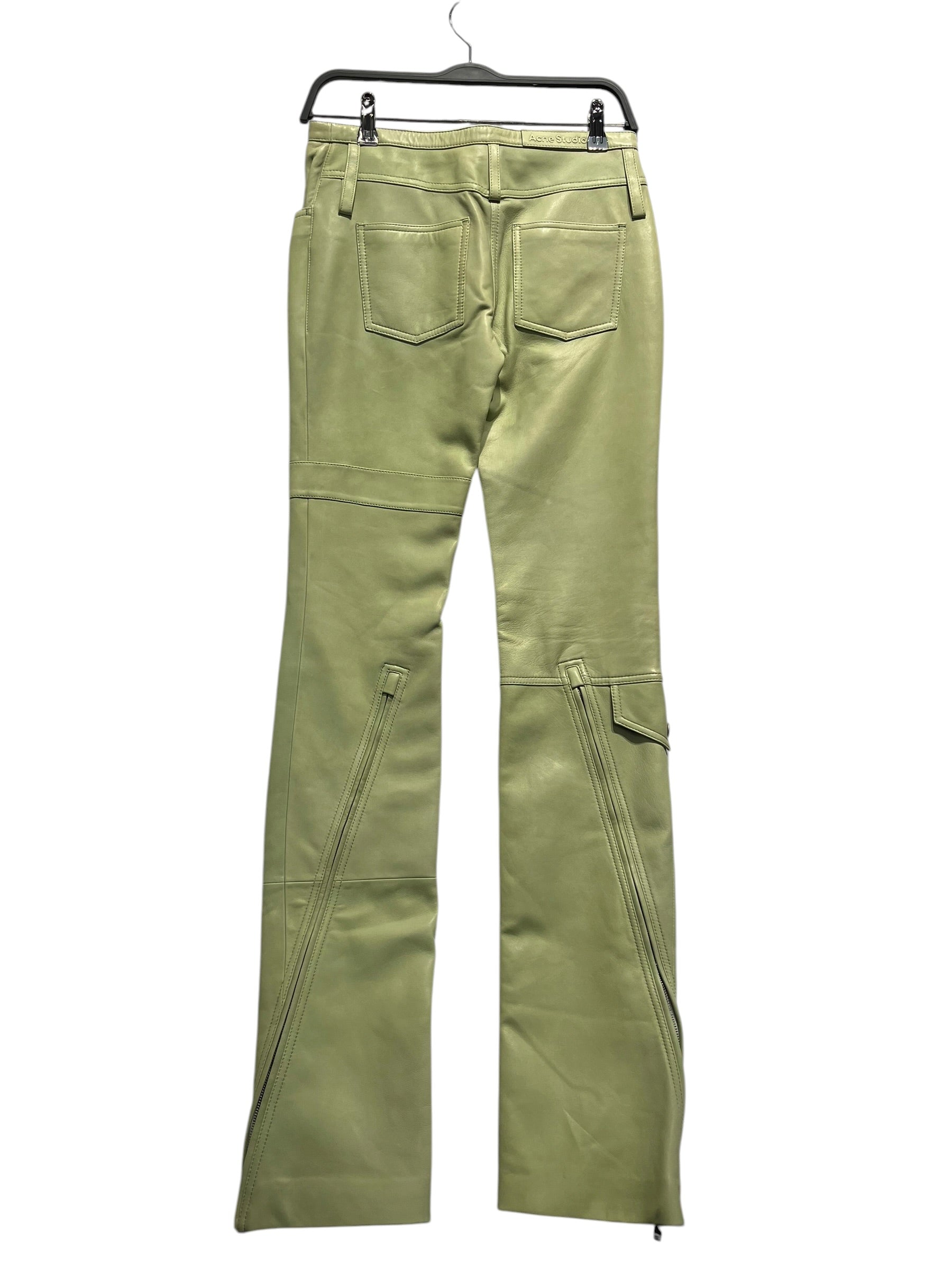 Acne Studios/Skinny Pants/32/Lambskin/GRN/FRN-WN-TROU001147 BELT KNEE view 2
