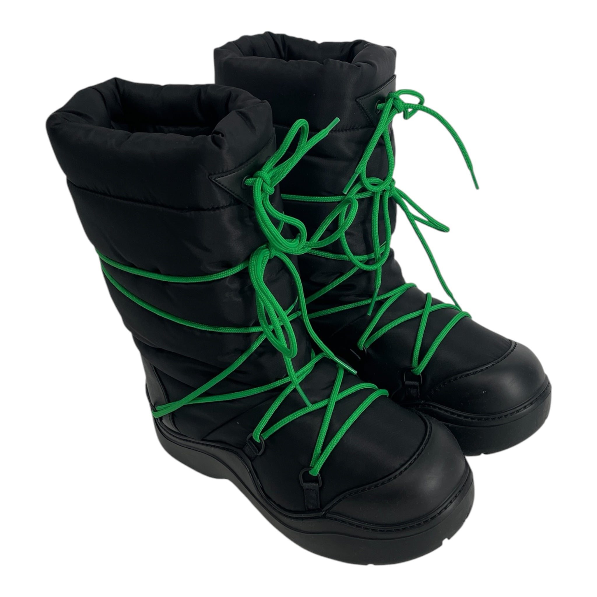 BOTTEGA VENETA/Lace Up Boots/EU 37/BLK/PUDDLE BOOT HIGH BLK/GRN view 1