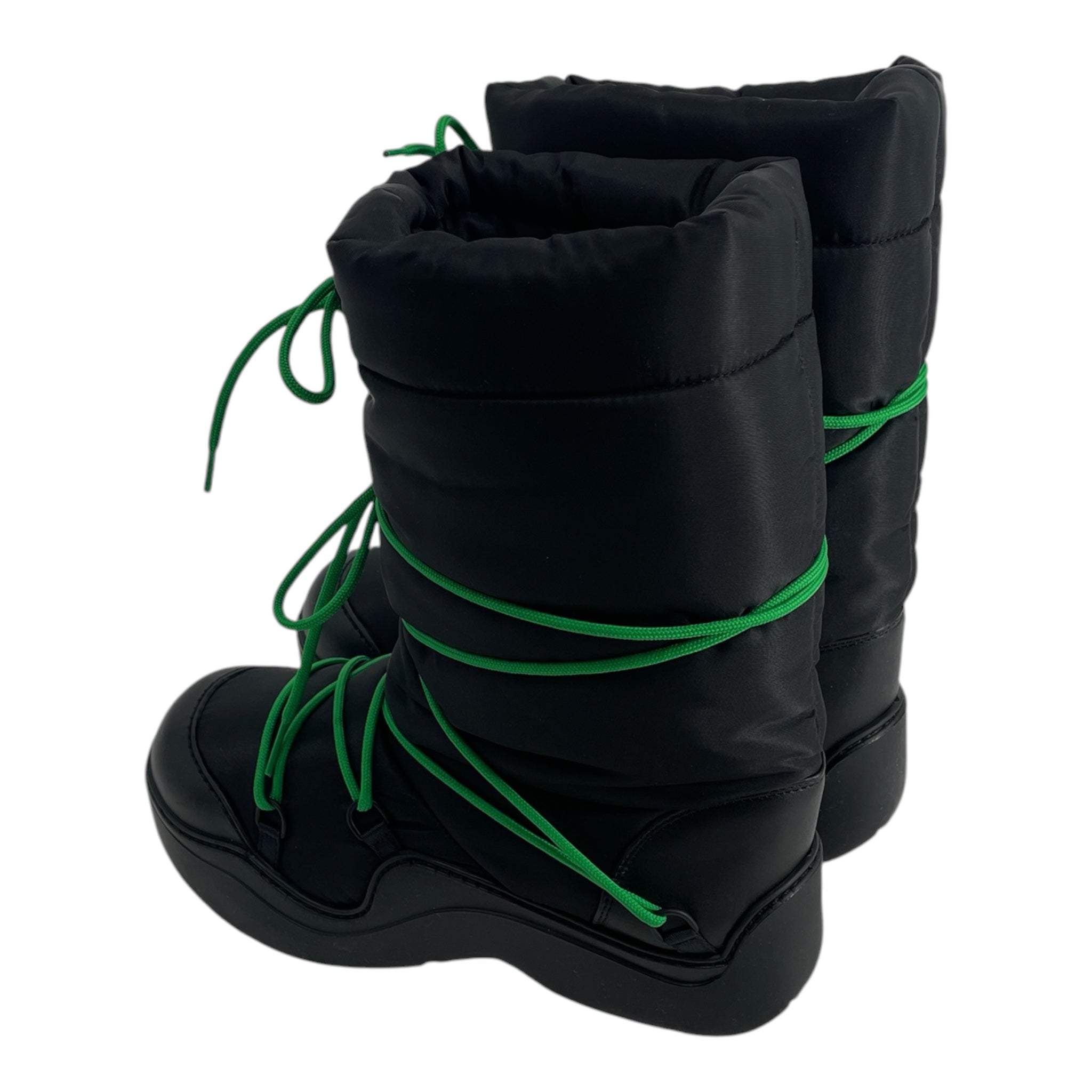 BOTTEGA VENETA/Lace Up Boots/EU 37/BLK/PUDDLE BOOT HIGH BLK/GRN view 2