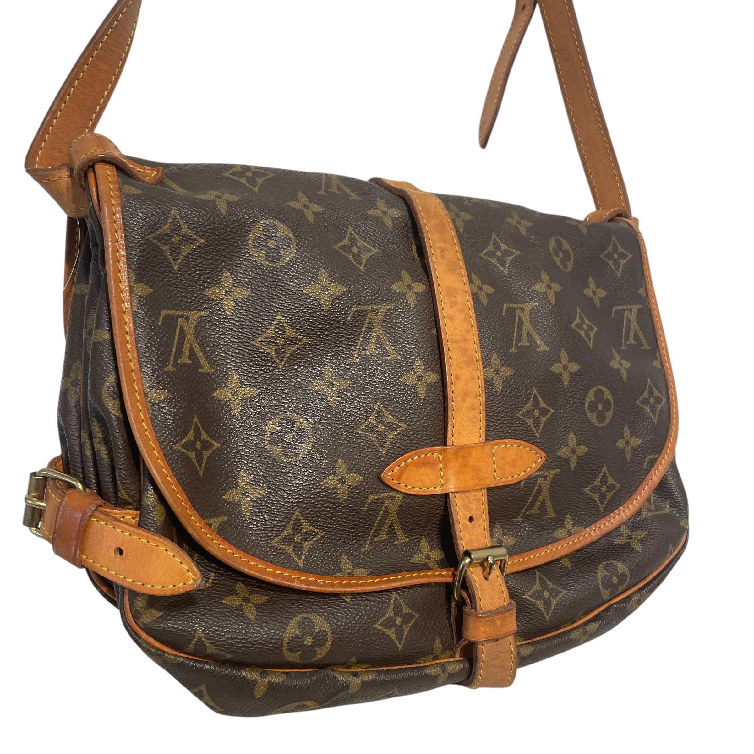 LOUIS VUITTON/Cross Body Bag/Monogram/Leather/BRW/Monogram Saumur 30 view 3