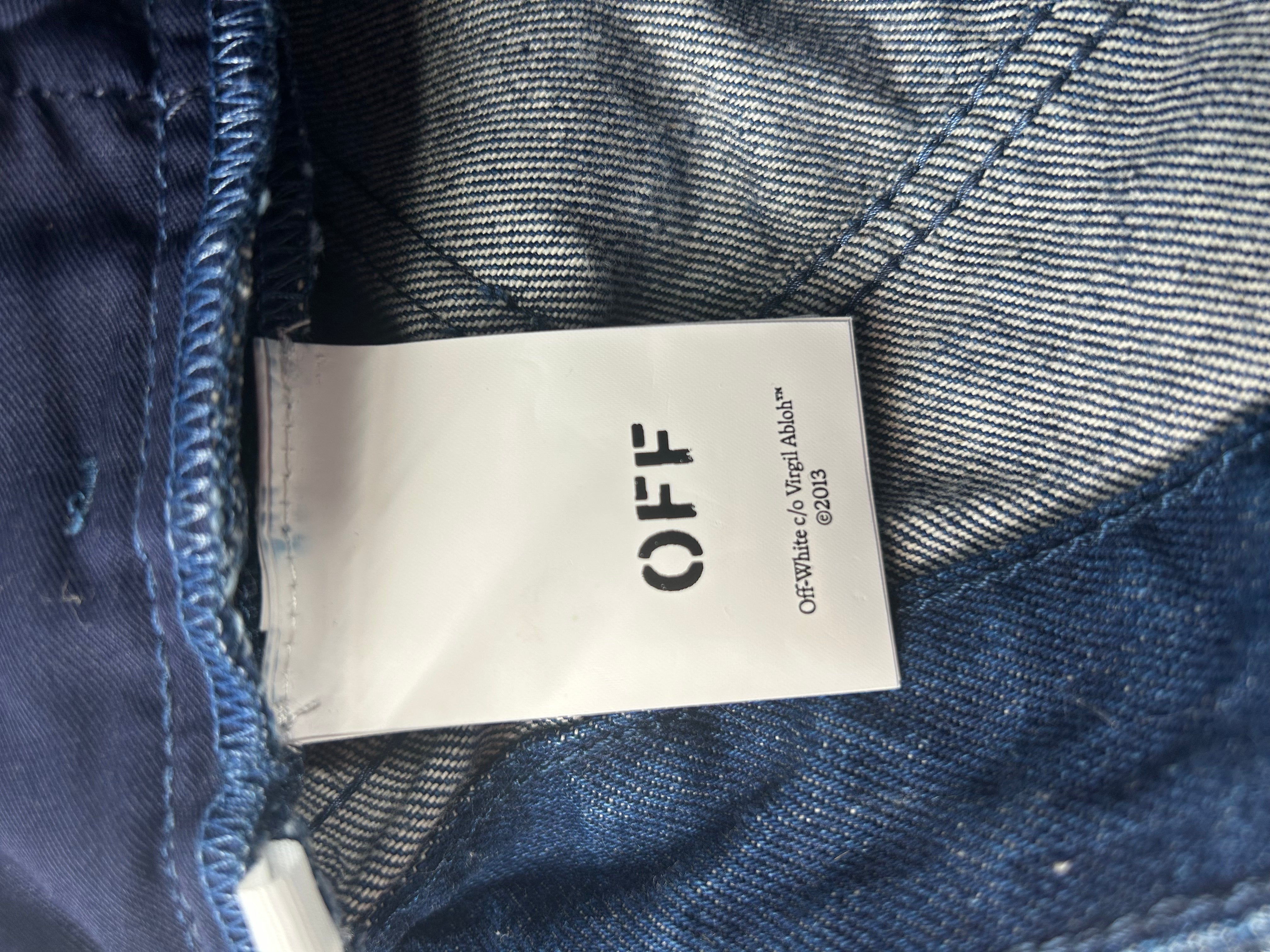 OFF-WHITE/Bootcut Pants/26/Denim/NVY/MAP-PRINT view 3