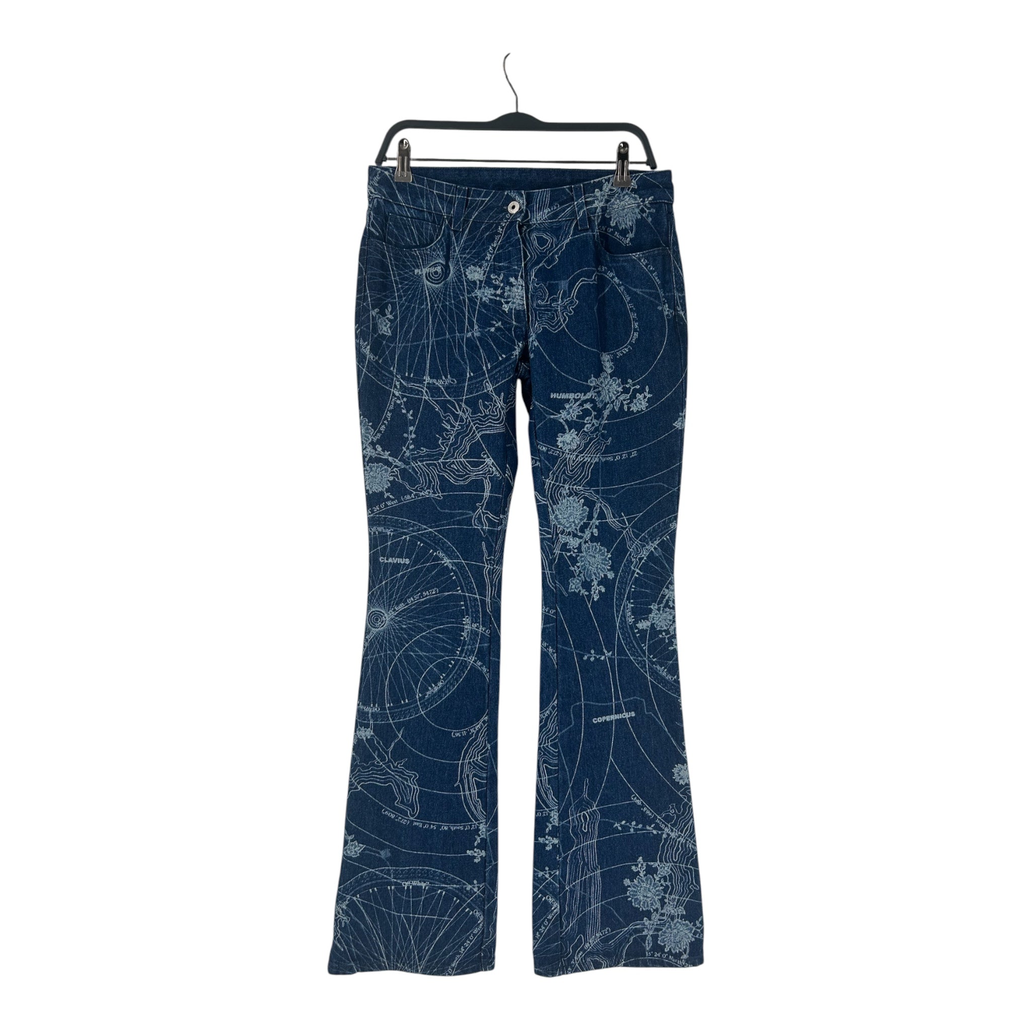 OFF-WHITE/Bootcut Pants/26/Denim/NVY/MAP-PRINT view 1