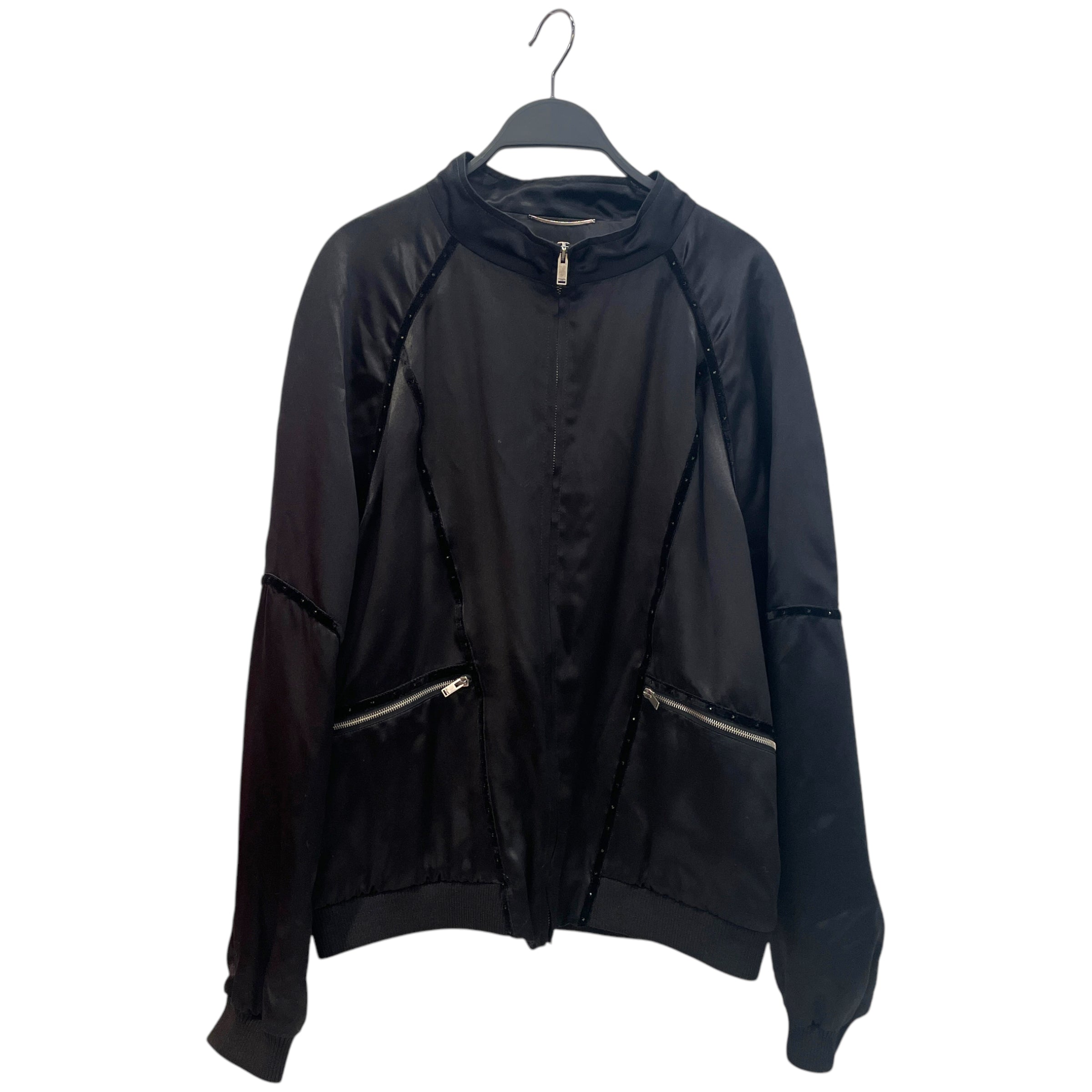 SAINT LAURENT/Souvenir Jkt/52/Silk/BLK/Embellished Teddy view 1