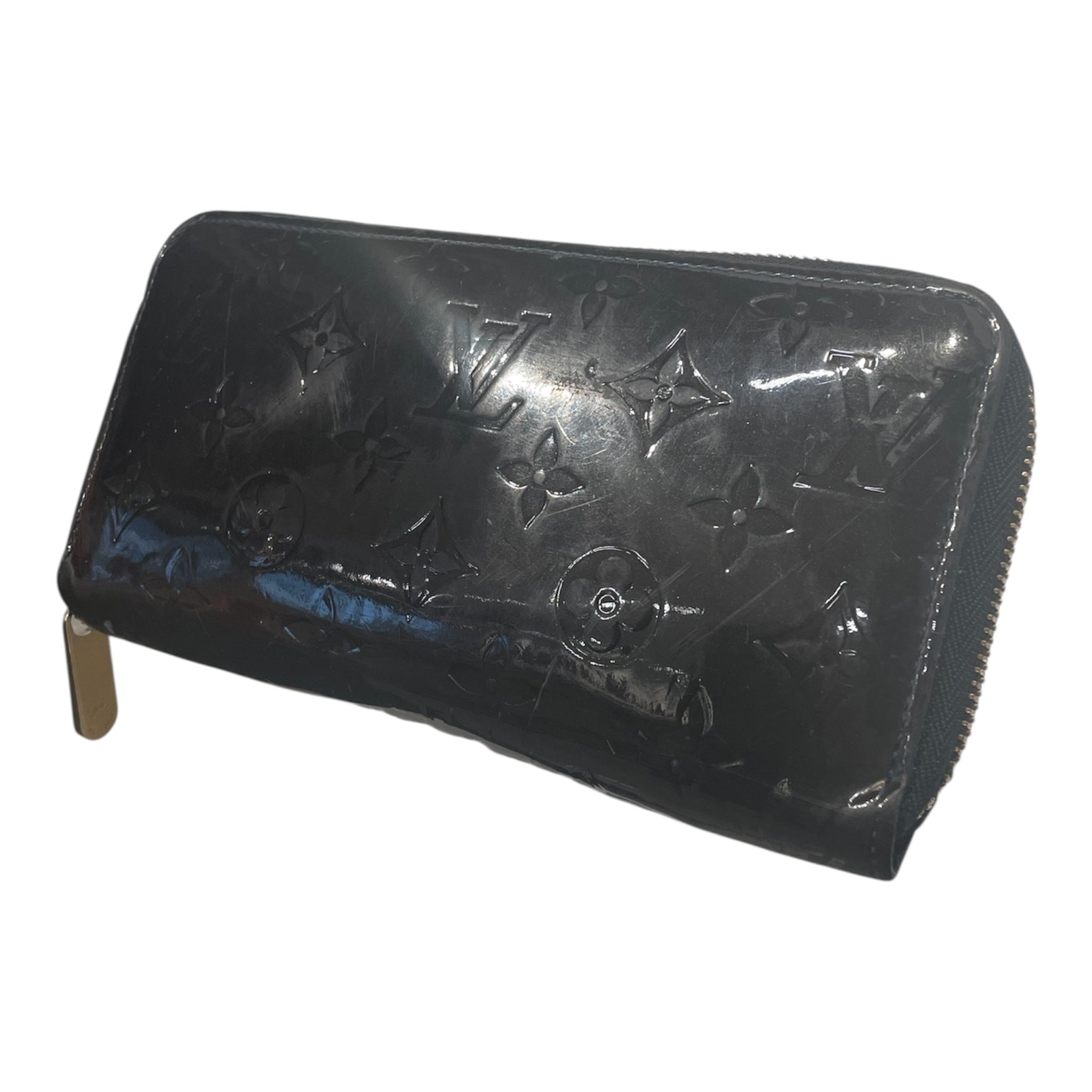 LOUIS VUITTON/Long Wallet/Monogram/BLK/vernis zippy view 1