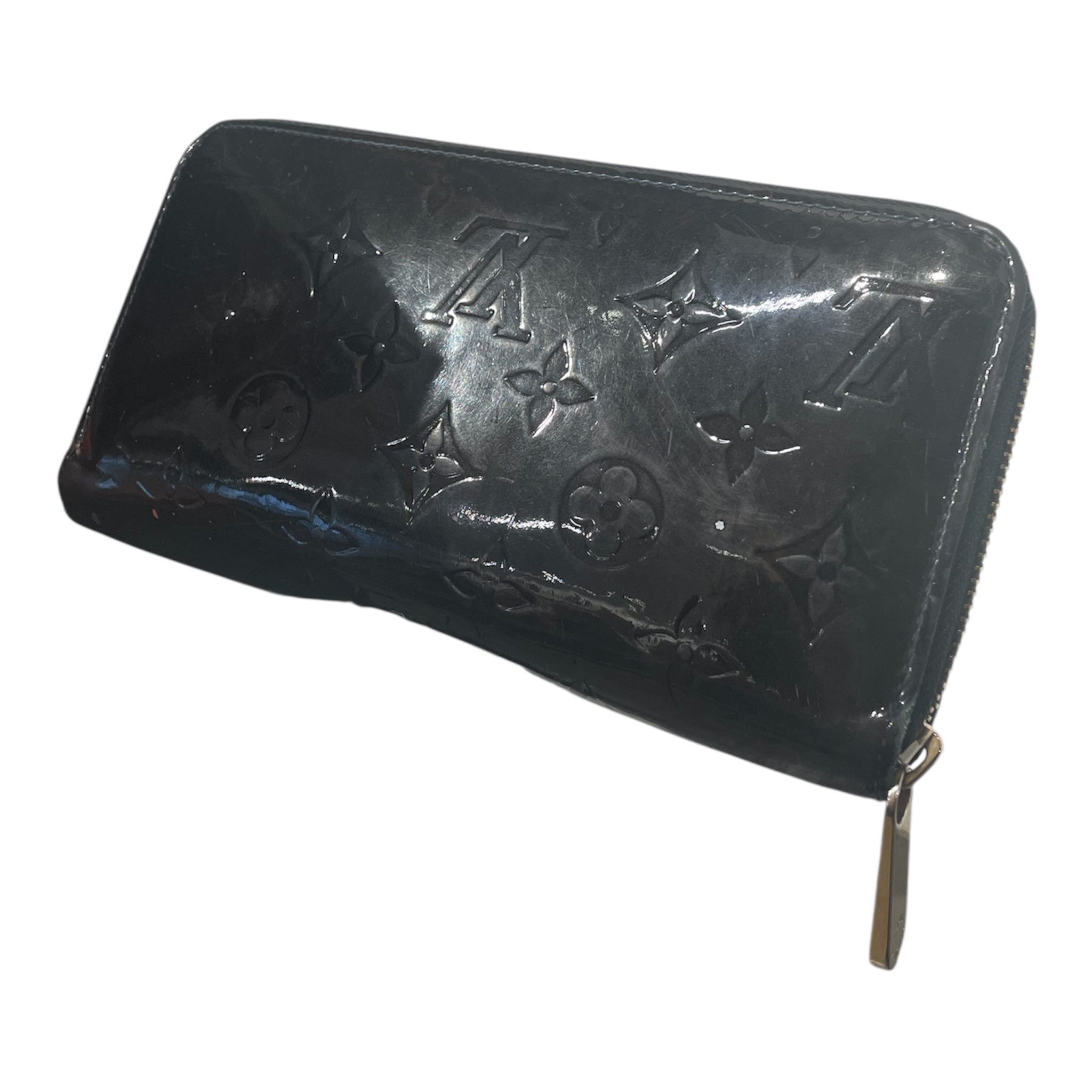 LOUIS VUITTON/Long Wallet/Monogram/BLK/vernis zippy view 2