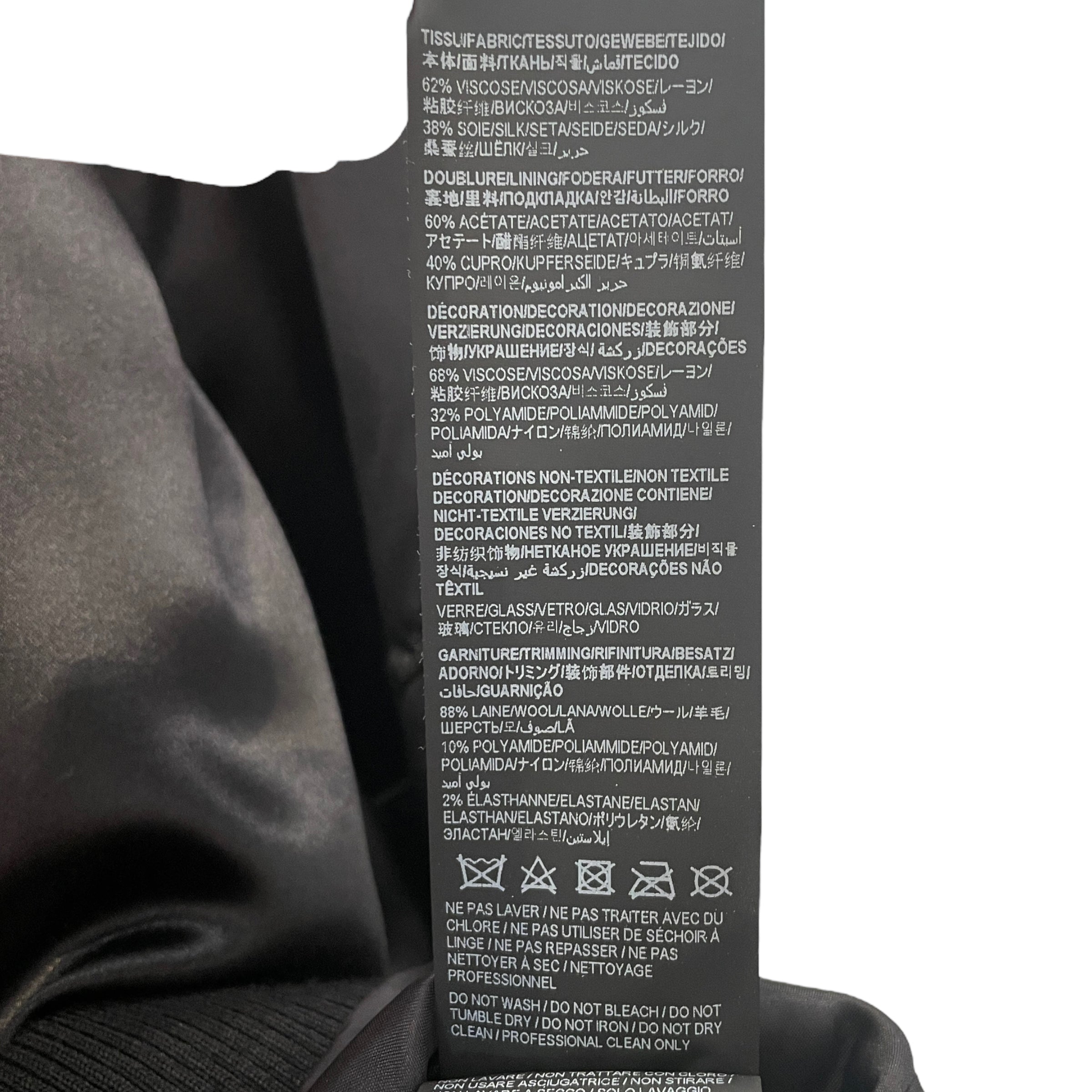 SAINT LAURENT/Souvenir Jkt/52/Silk/BLK/Embellished Teddy view 5