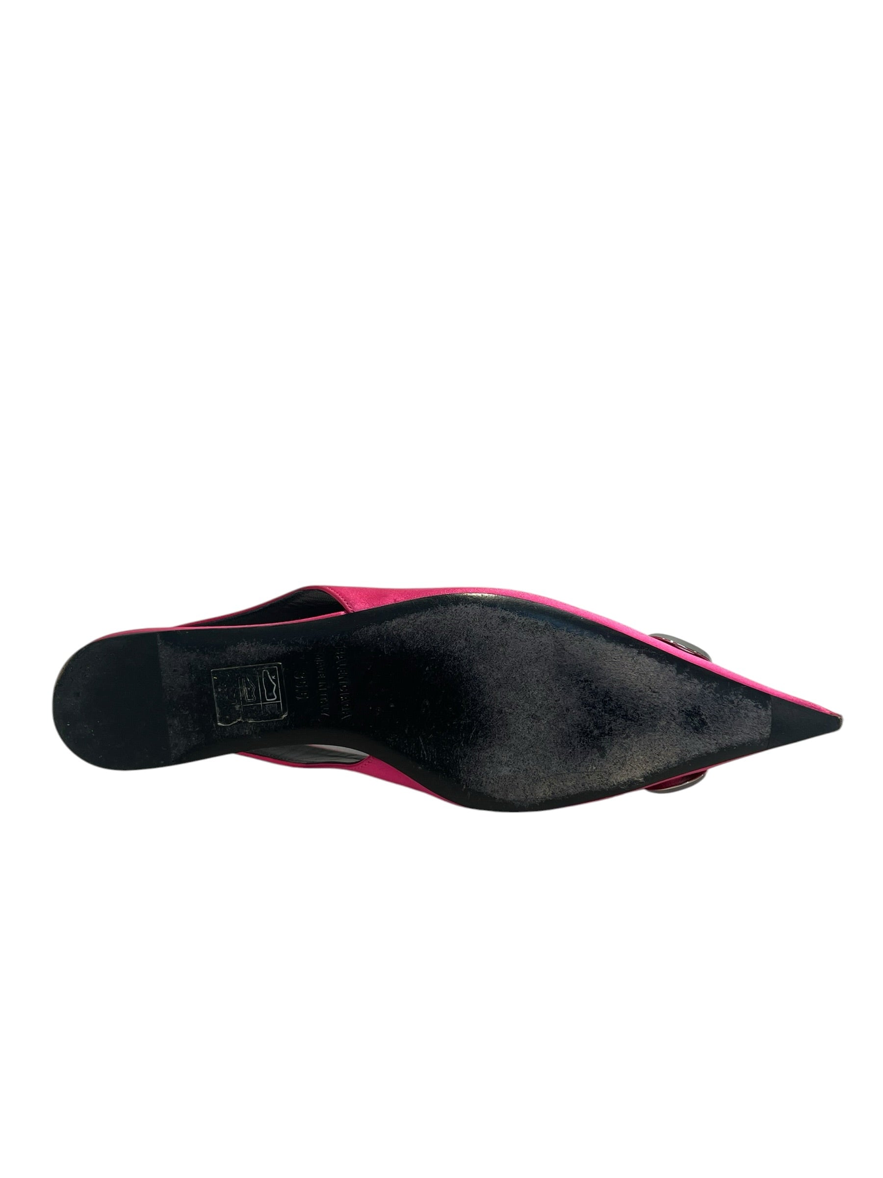 BALENCIAGA/Flat Shoes/US 5.5/Suede/PNK/POINTED TOE/SILVER LOGO view 5