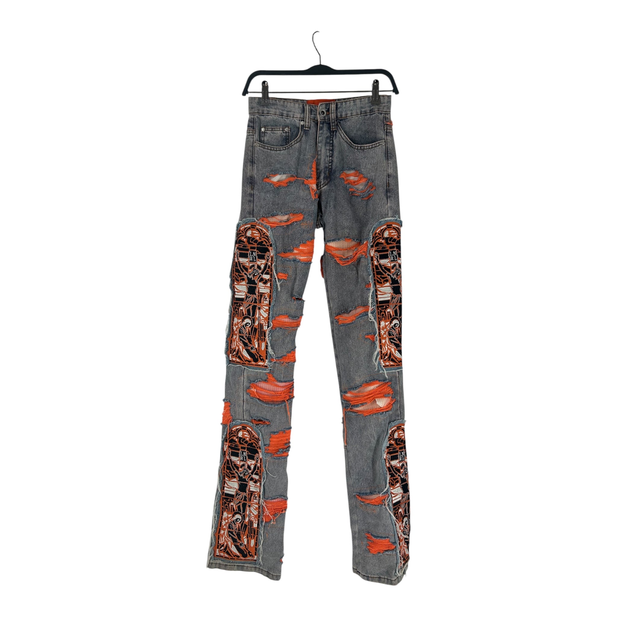 WHO DECIDES WAR/Bootcut Pants/24/Cotton/BLU/ORANGE STAINED GLASS view 1