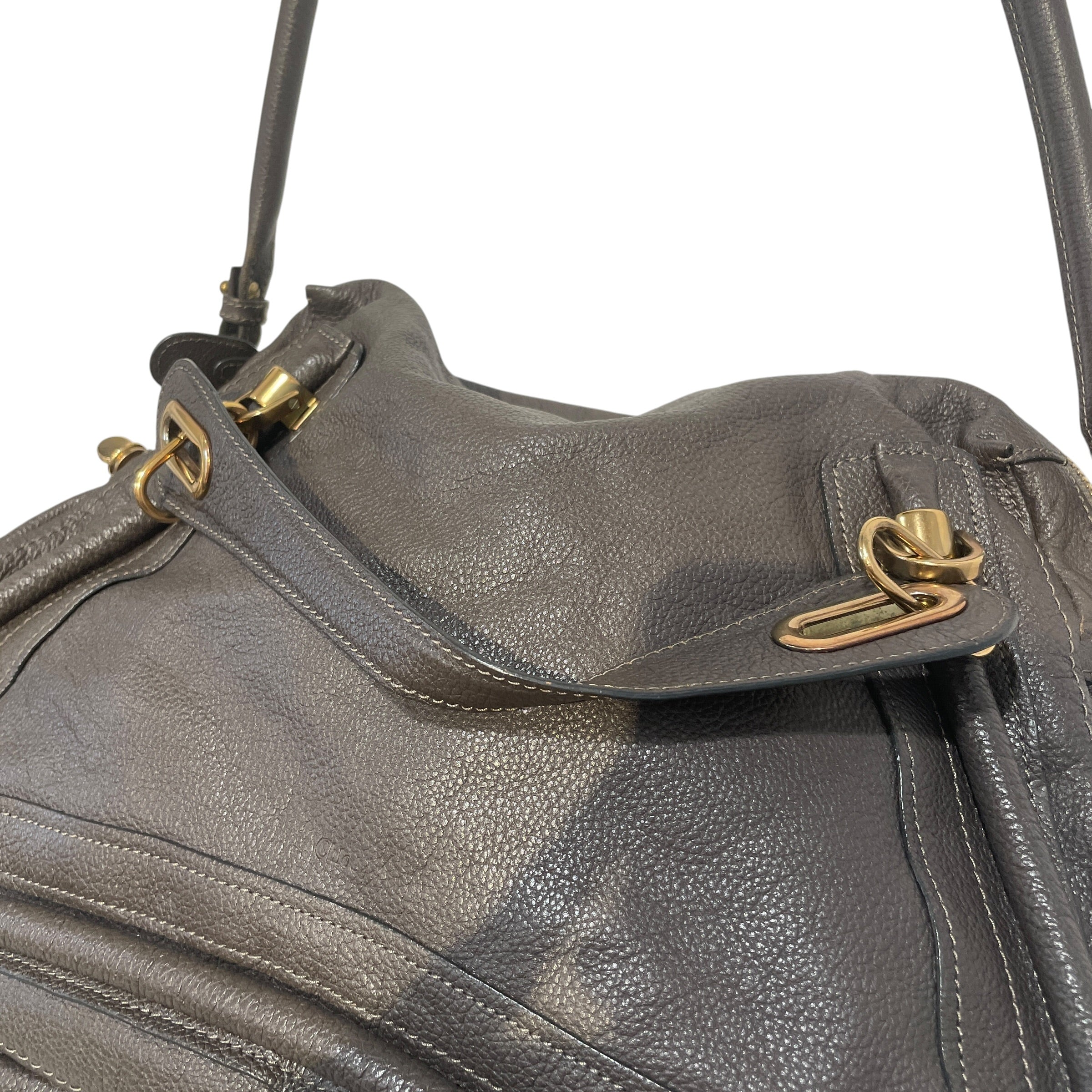 Chloe/Hand Bag/Leather/GRY/Paraty Large view 4