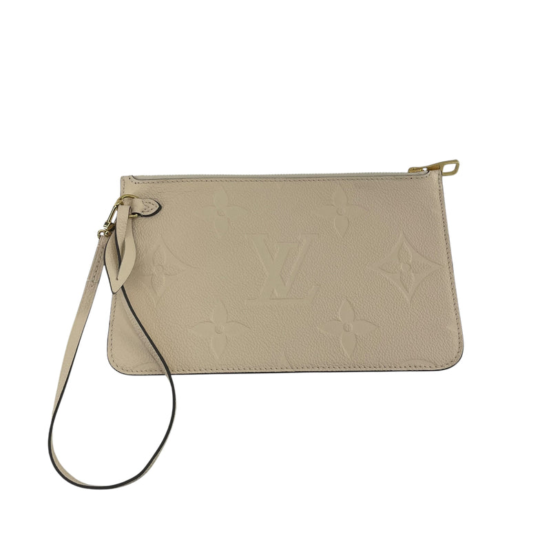 LOUIS VUITTON/Clutch Bag/Monogram/Leather/CRM/MONOGRAM IMPRINTED CLUTCH
