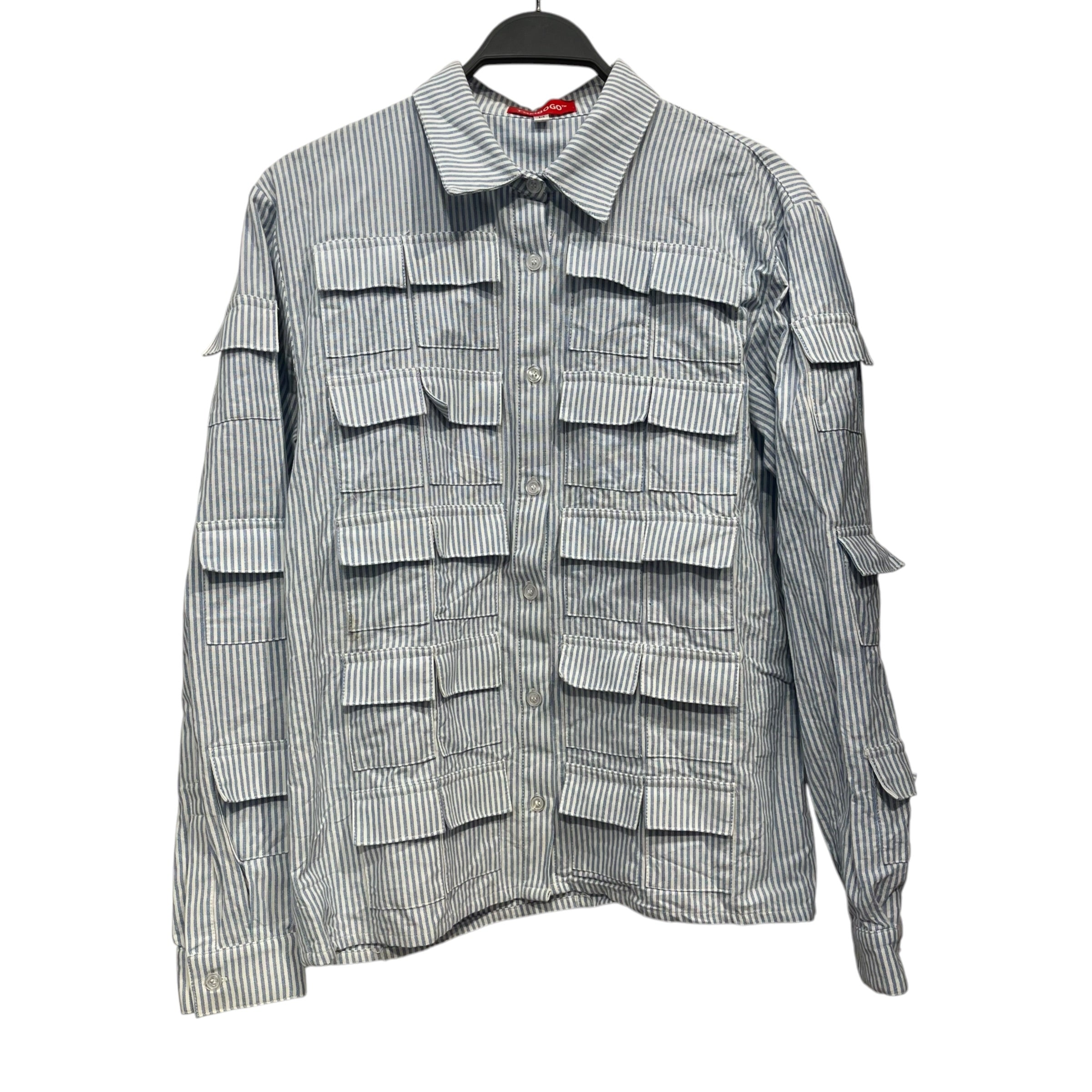 TOMBOGO/Polo Shirt/M/Cotton/WHT/Stripe/ view 1