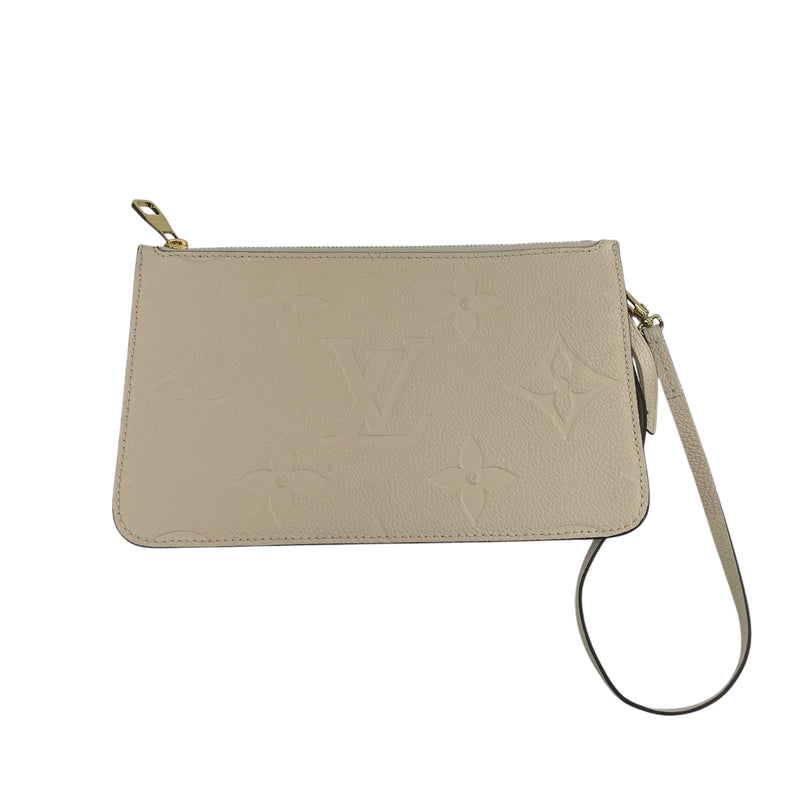 LOUIS VUITTON/Clutch Bag/Monogram/Leather/CRM/MONOGRAM IMPRINTED CLUTCH