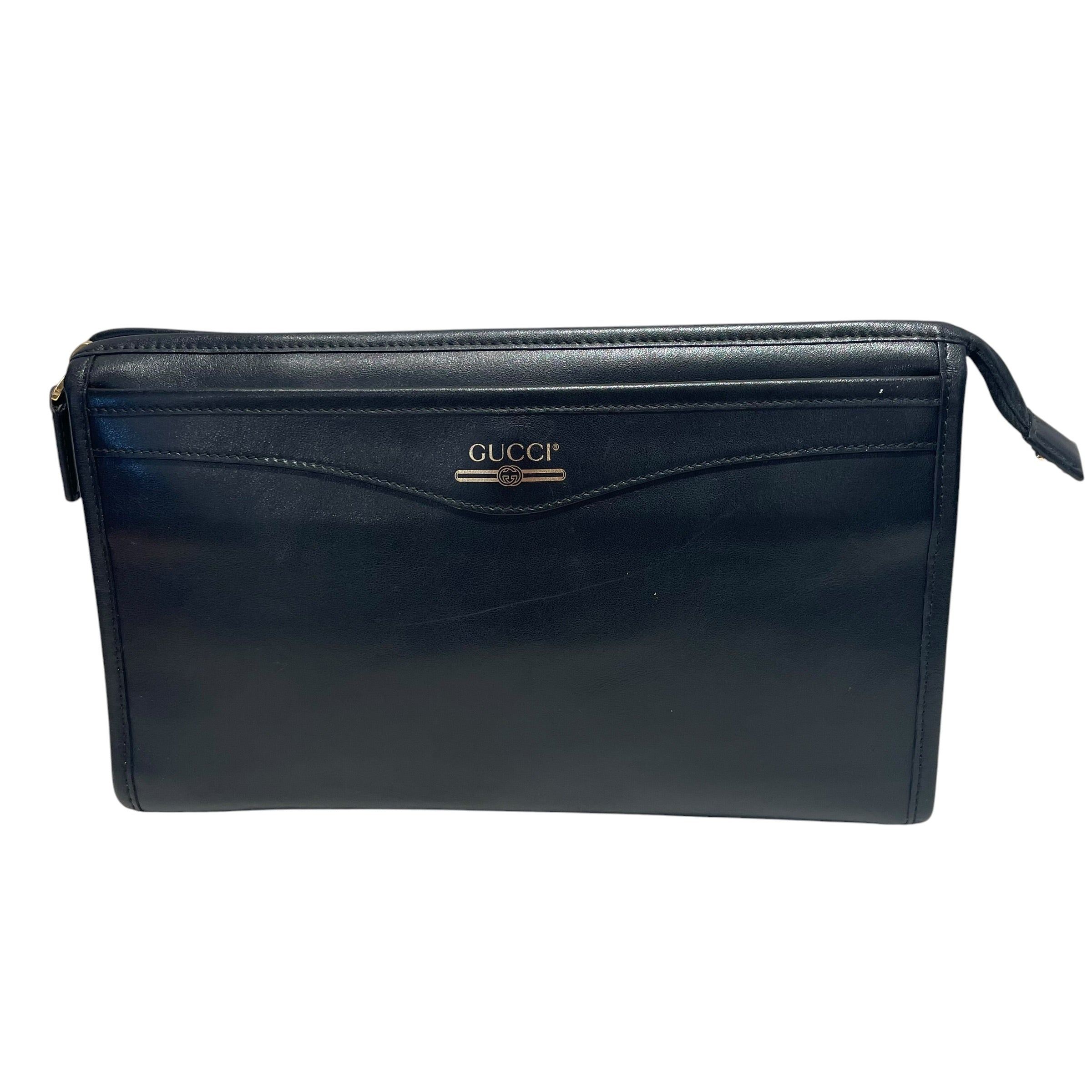 GUCCI/Pouch/Leather/BLK/maurem clutch view 1