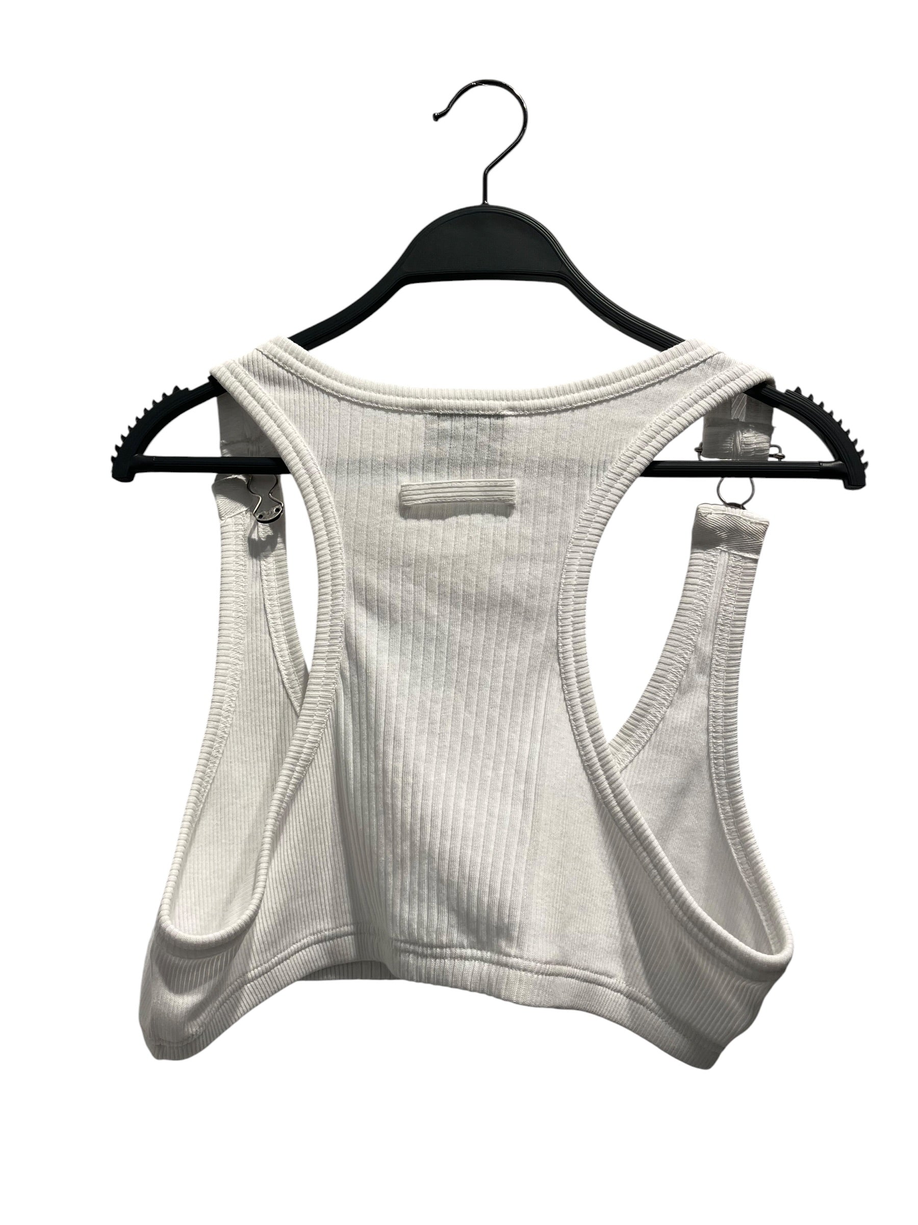 Jean Paul Gaultier/SL Cut & Sew/XL/Cotton/WHT/CROPPED PATCH TANK TOP WHITE view 2
