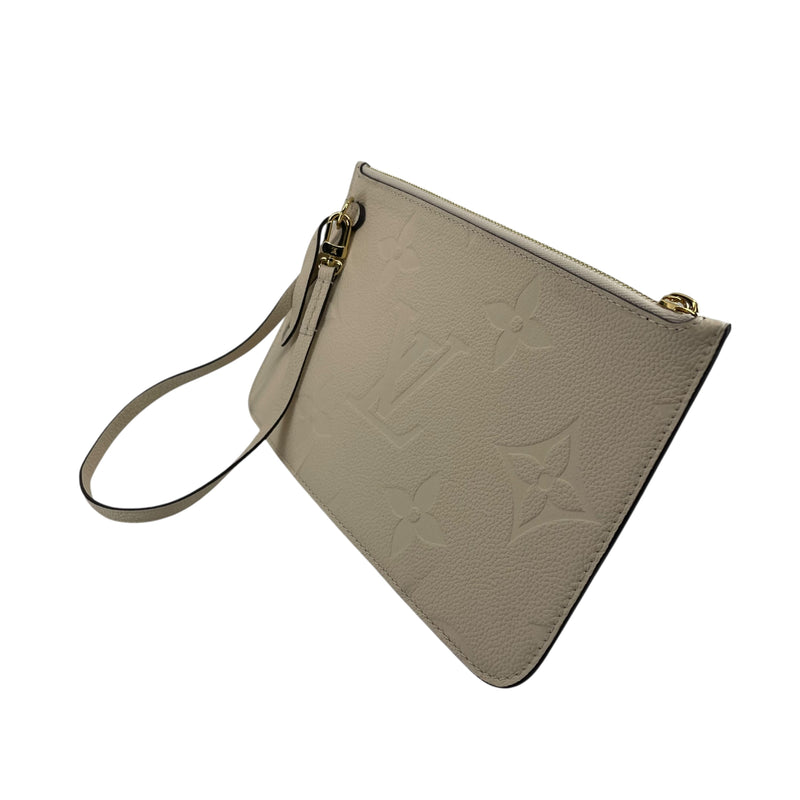 LOUIS VUITTON/Clutch Bag/Monogram/Leather/CRM/MONOGRAM IMPRINTED CLUTCH