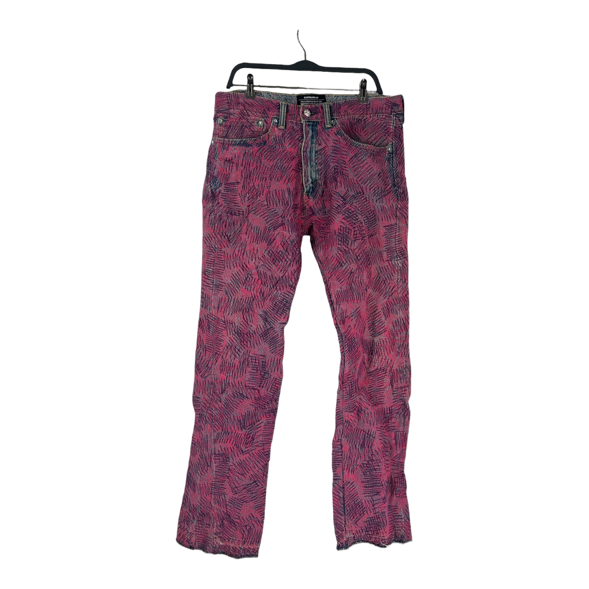 EARTHLING VIP/Straight Pants/34/Cotton/BLU/PINK AND PURPLE BORO STITCH view 1