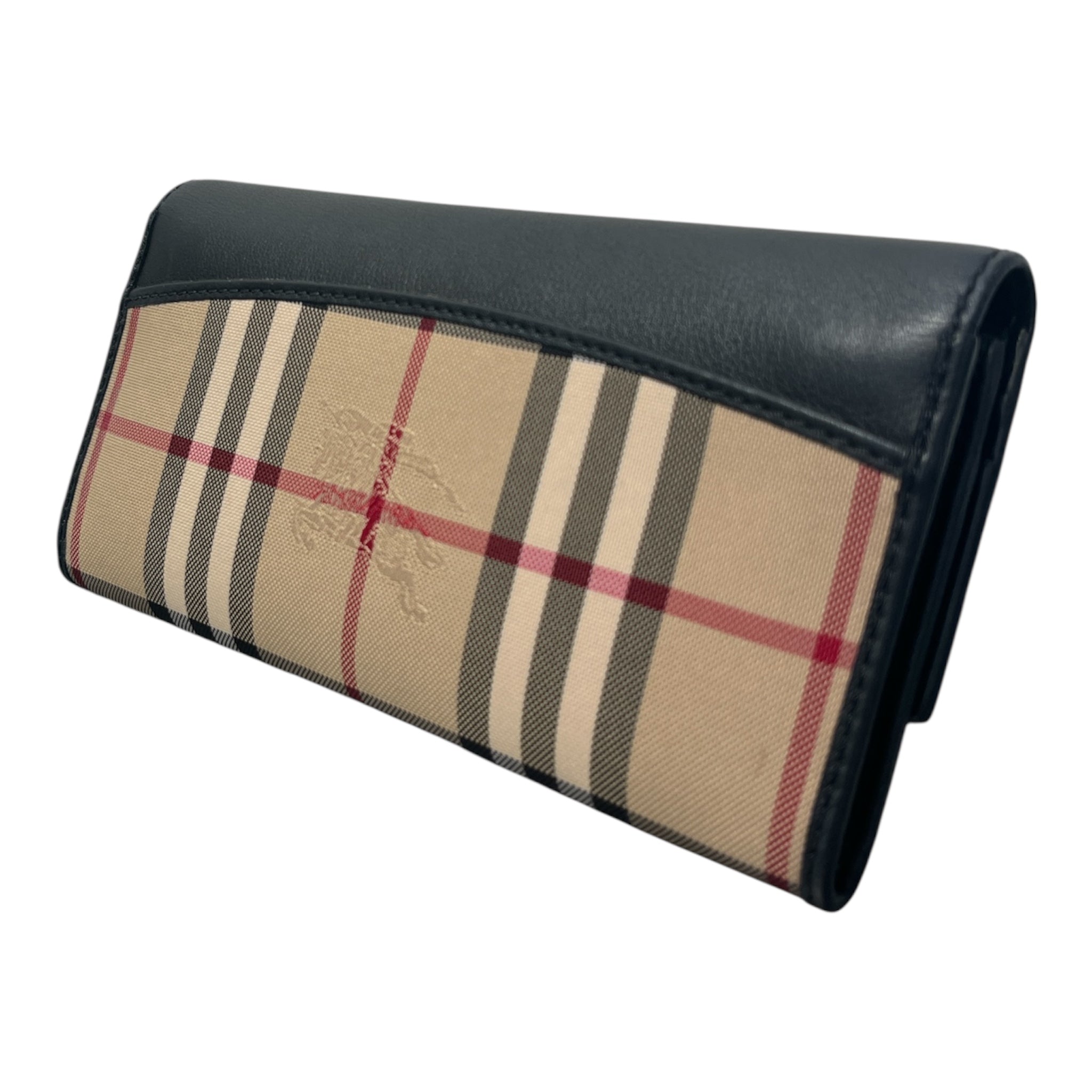 BURBERRY/Long Wallet/Plaid/Leather/BLK/Continental TIVTIT126 view 2