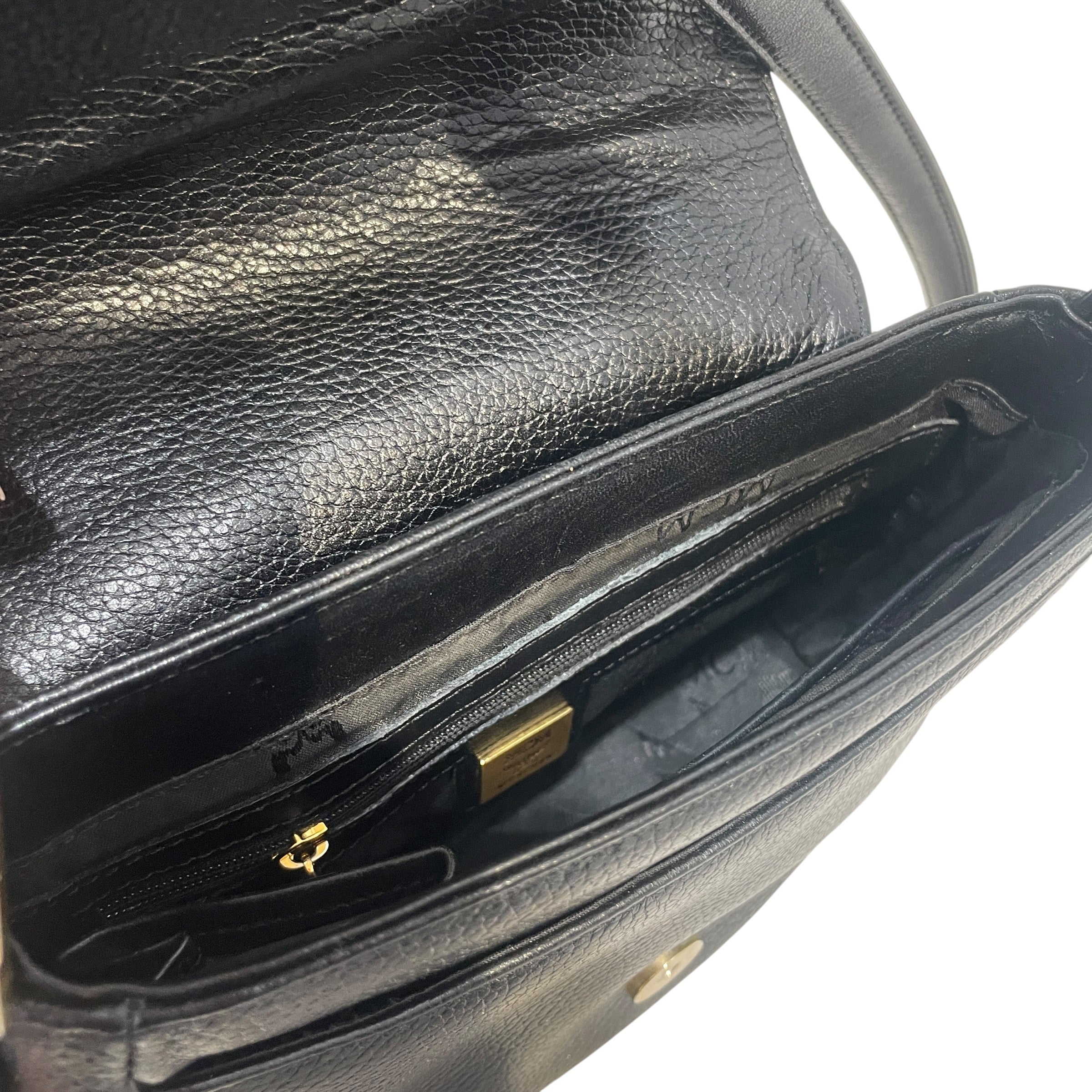 MCM/Cross Body Bag/Leather/BLK/Studded Leather Flap view 5