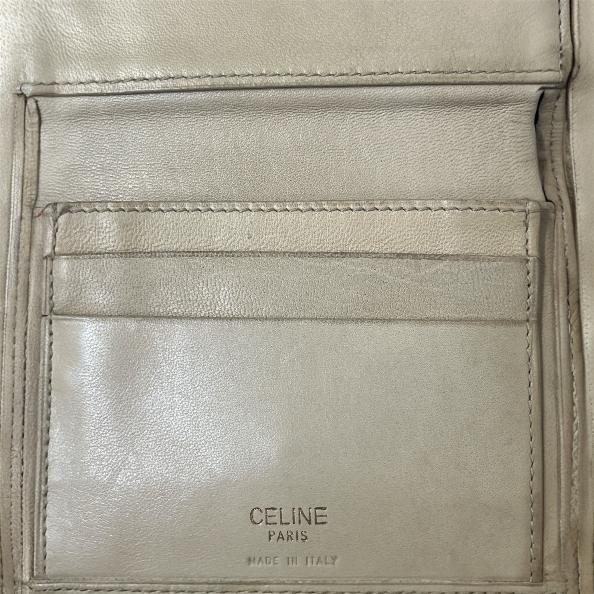 CELINE/Trifold Wallet/Leather/CRM/GOLD HARDWARE W COIN POUCH view 3