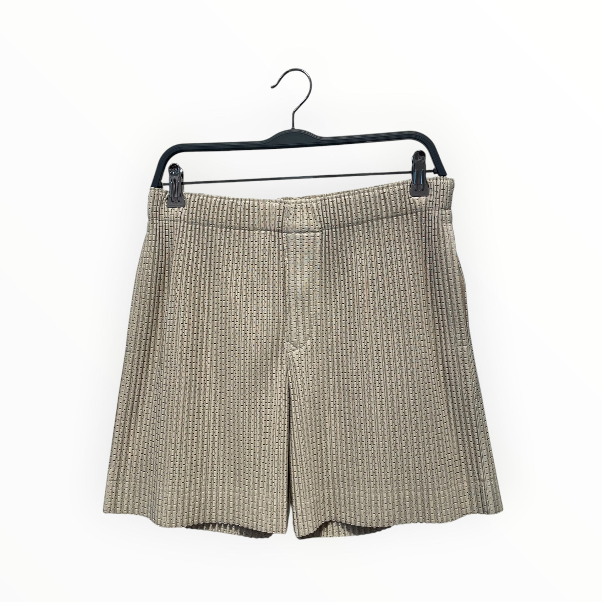 HOMME PLISSE ISSEY MIYAKE/Shorts/M/Polyester/GRN/PLEATED SHORTS view 1