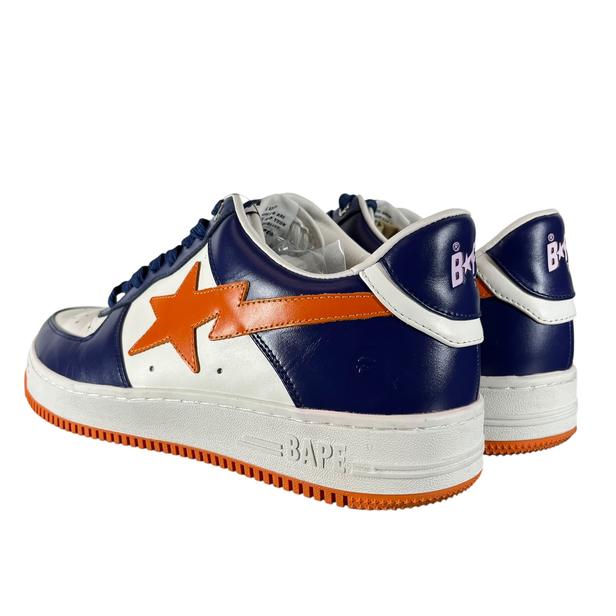 BAPE STA!/Low-Sneakers/US 11/Leather/WHT/Weiss Blue/Orange view 2