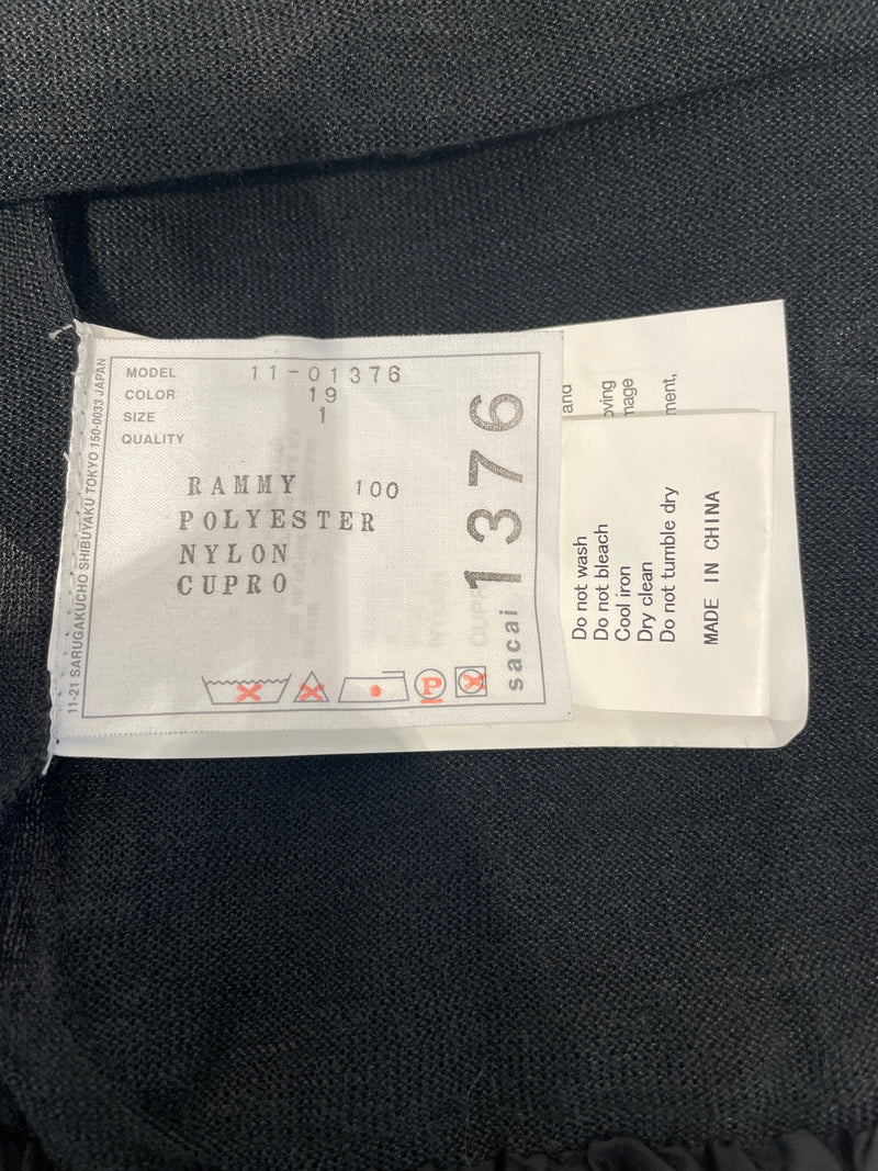 Sacai/Cardigan/1/Cotton/BLK/Nylon Ruffles, 2 Pockets