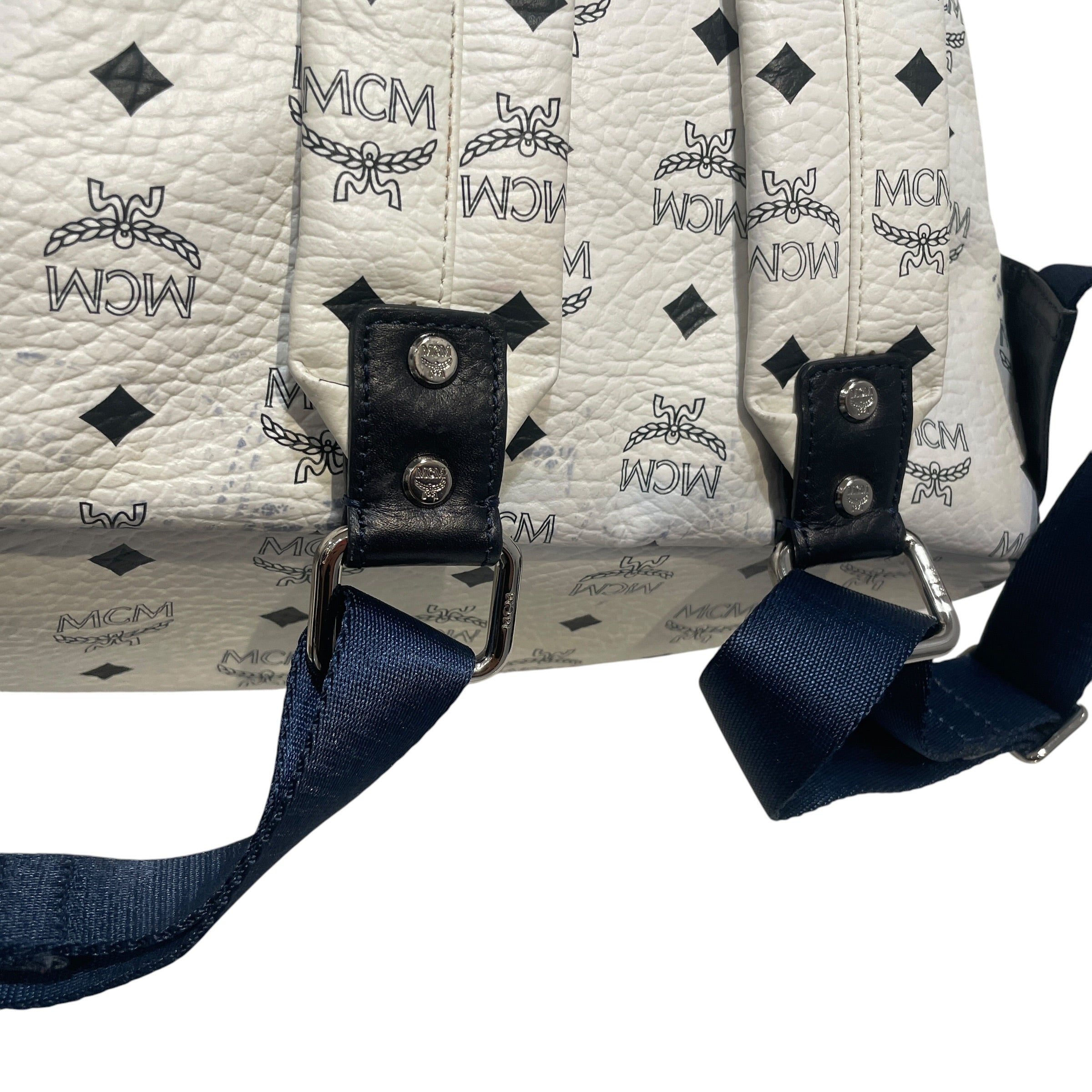 MCM/Backpack/Monogram/Leather/WHT/Studded Stark BackPack view 4