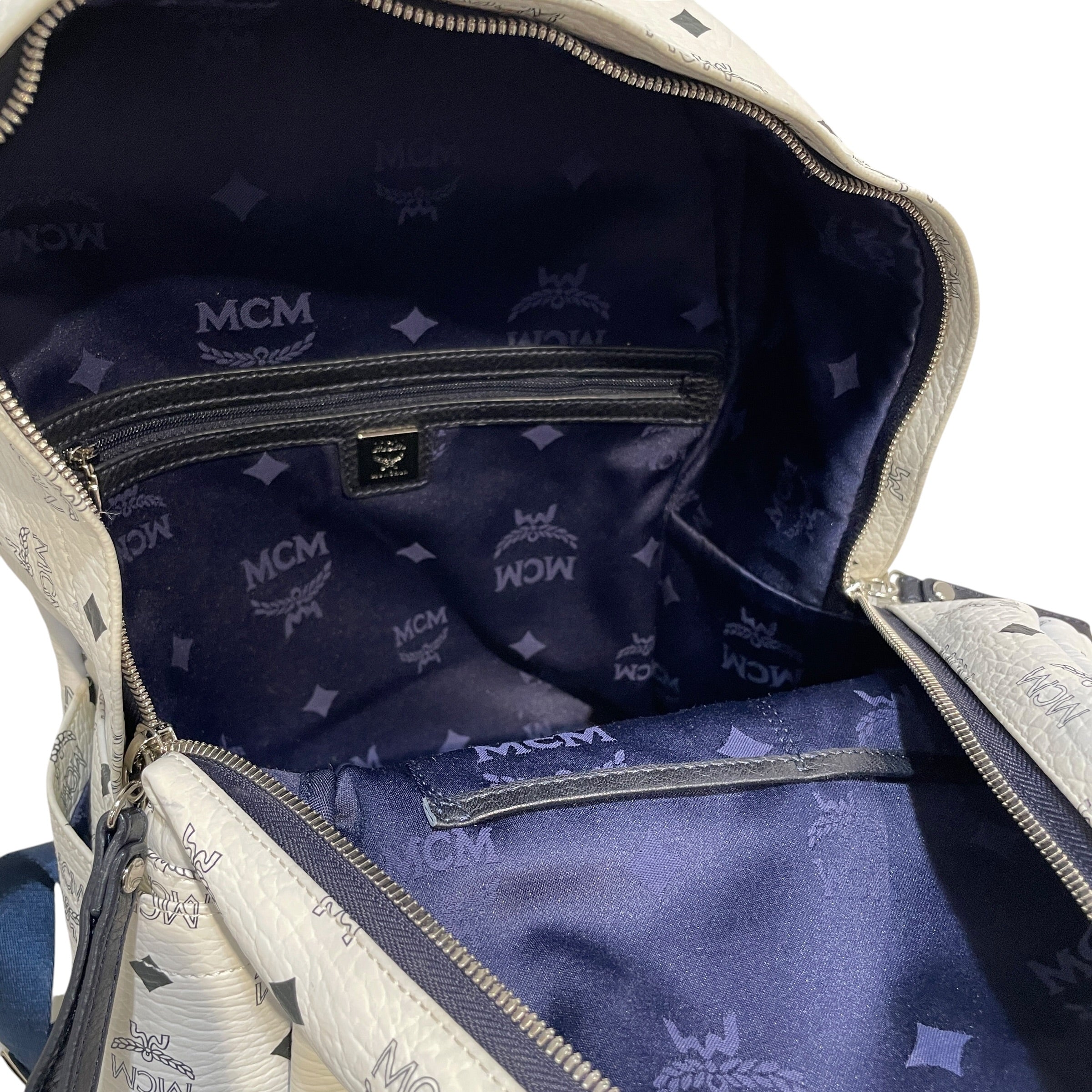 MCM/Backpack/Monogram/Leather/WHT/Studded Stark BackPack view 5