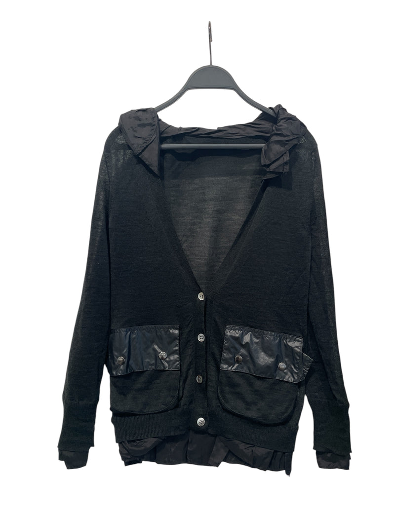 Sacai/Cardigan/1/Cotton/BLK/Nylon Ruffles, 2 Pockets