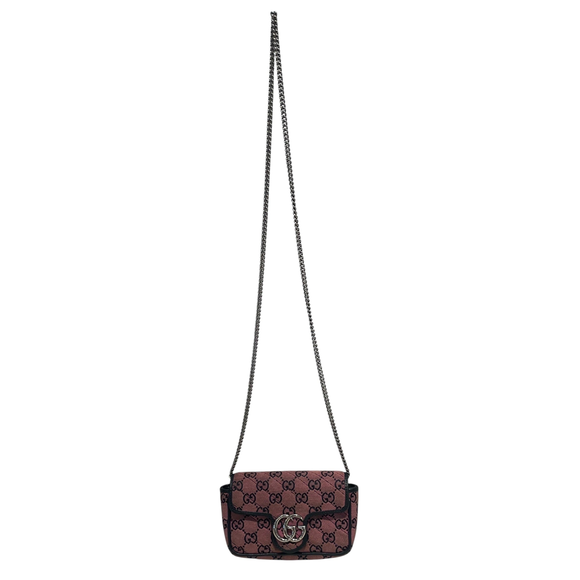 GUCCI/Cross Body Bag/Monogram/Cotton/PNK/MINI GG MARMOT view 2