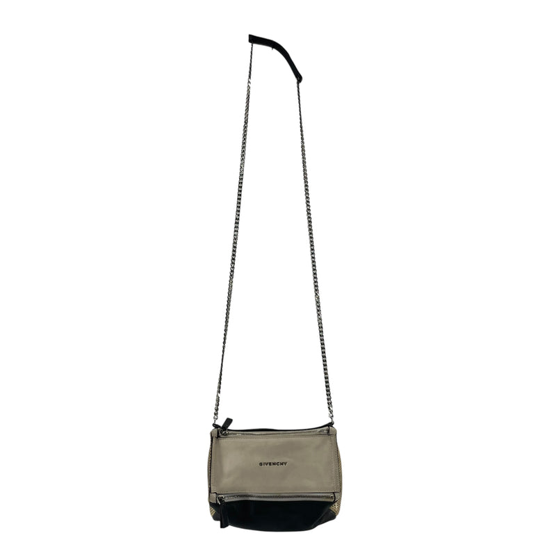 GIVENCHY/Cross Body Bag/Leather/CRM/BLK/CHAIN
