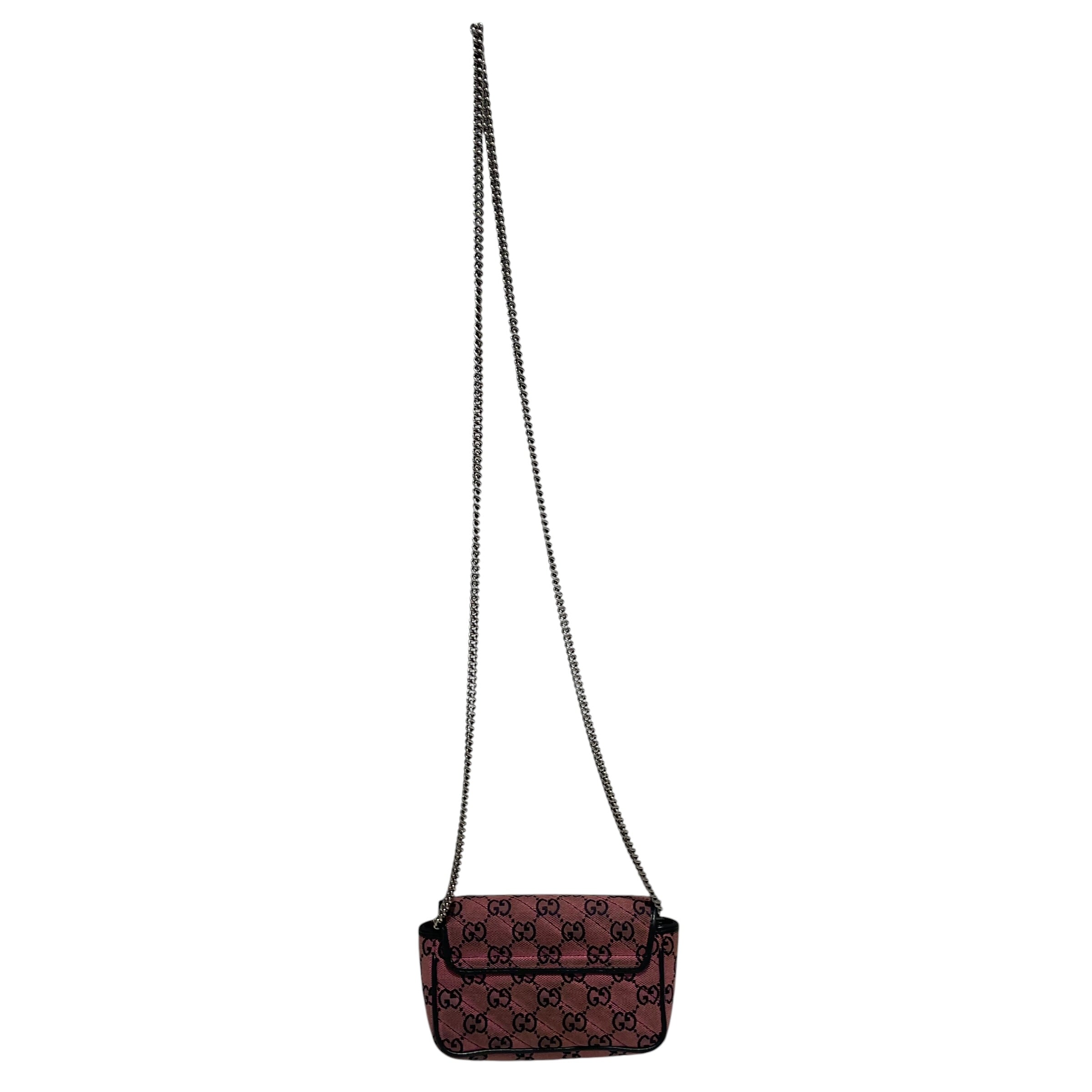 GUCCI/Cross Body Bag/Monogram/Cotton/PNK/MINI GG MARMOT view 3