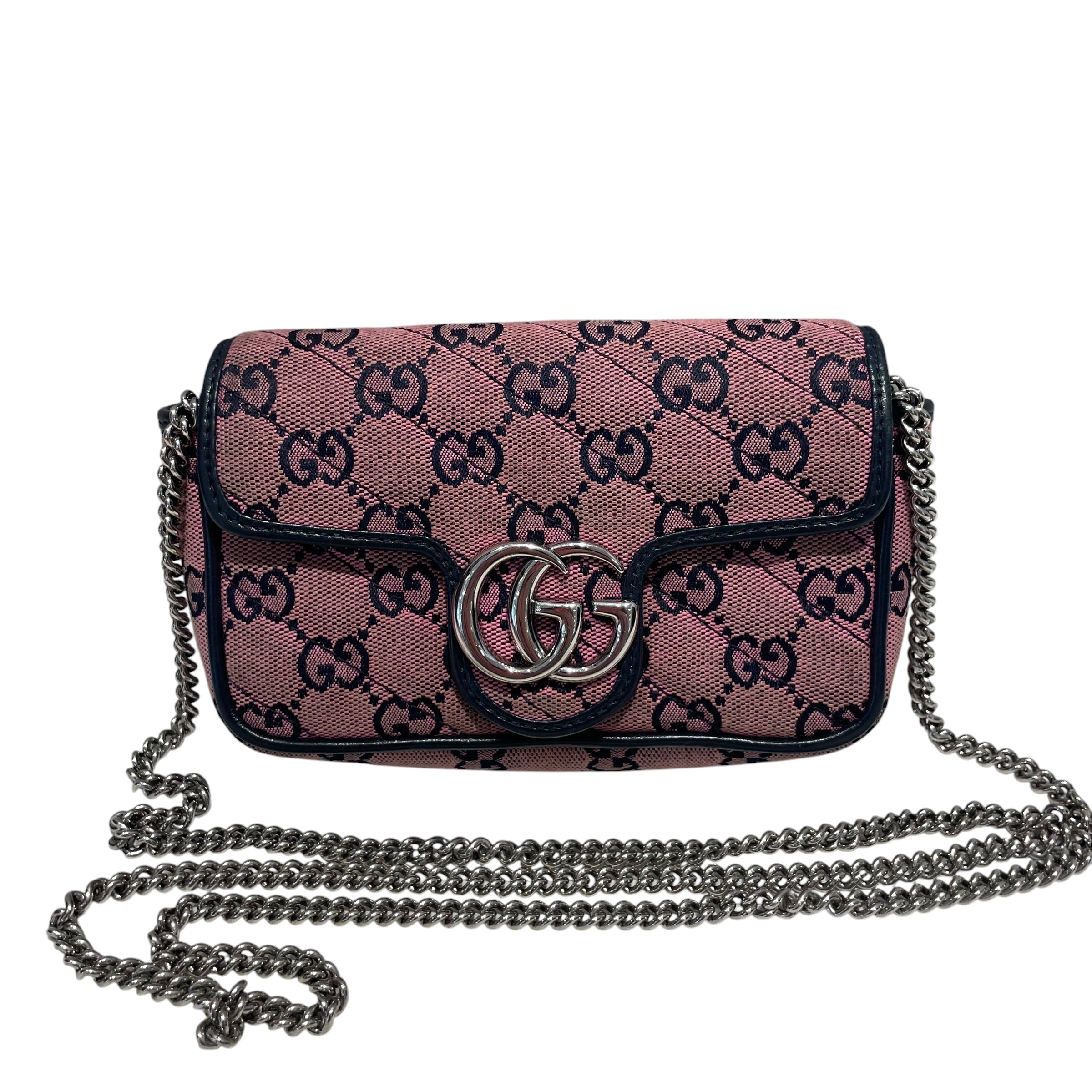 GUCCI/Cross Body Bag/Monogram/Cotton/PNK/MINI GG MARMOT view 1