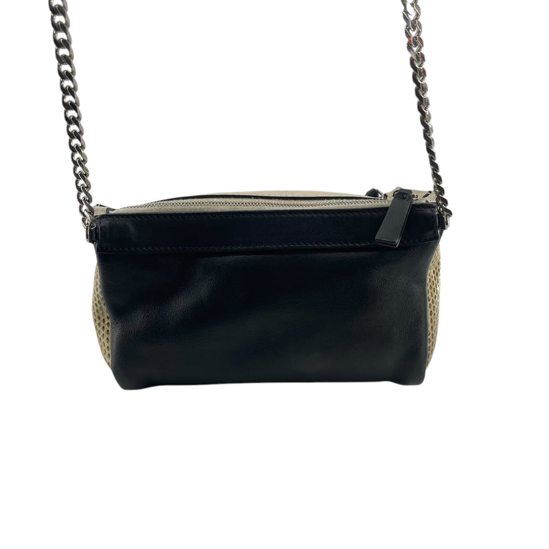 GIVENCHY/Cross Body Bag/Leather/CRM/BLK/CHAIN
