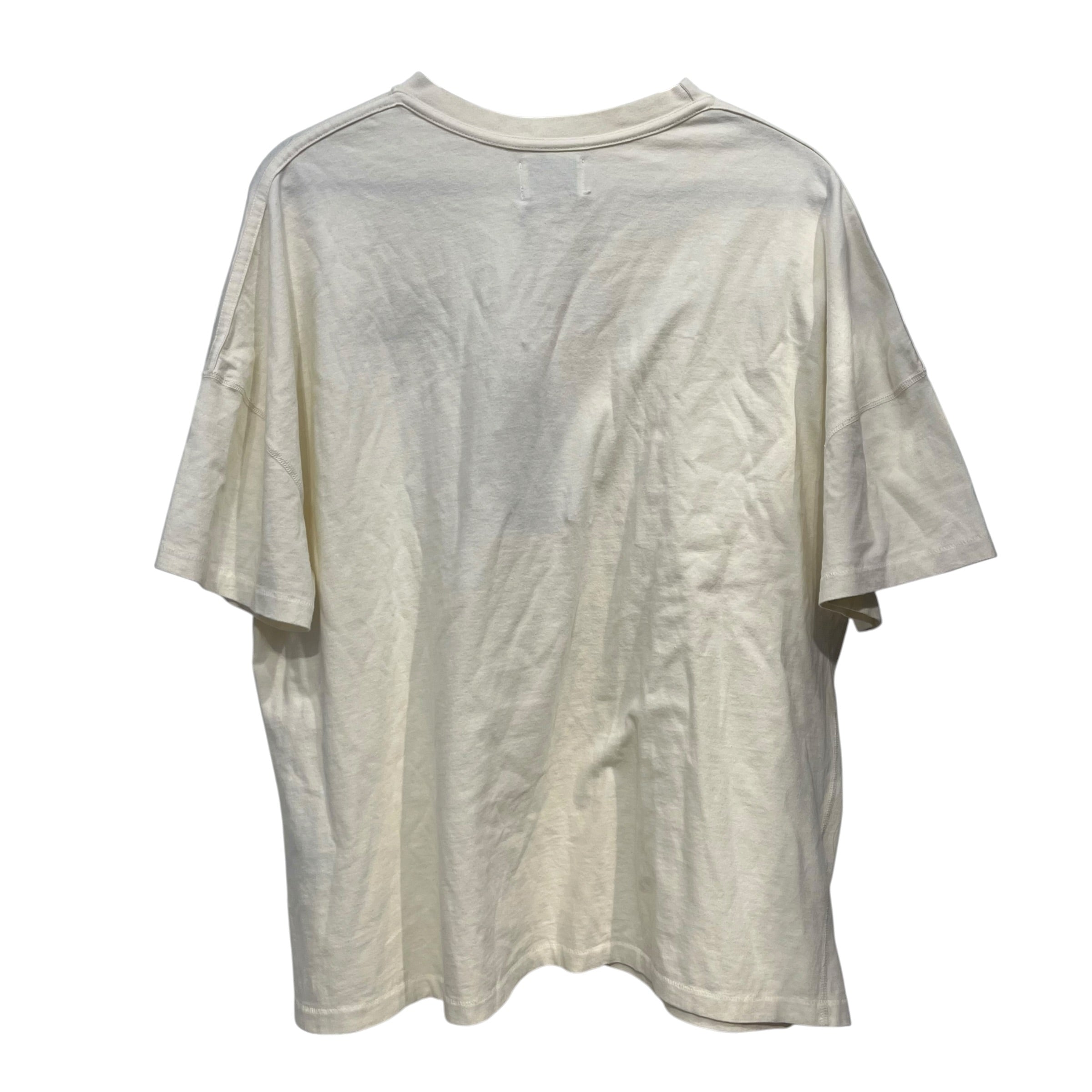 RHUDE/T-Shirt/M/Cotton/CRM/embroidered logo ringer neck view 2