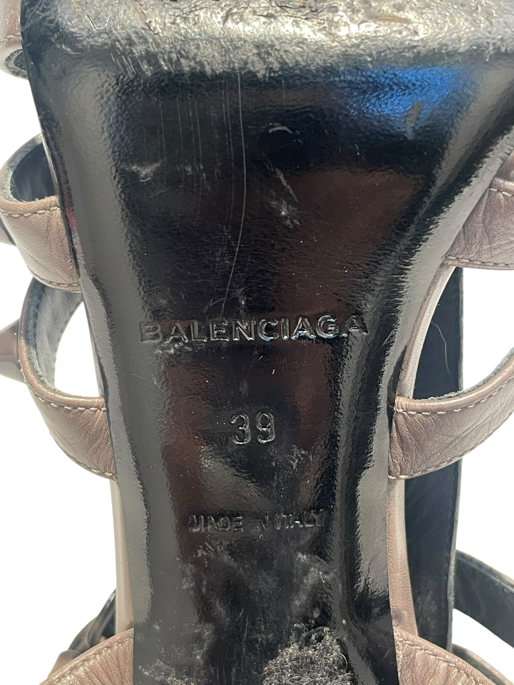 BALENCIAGA/Sandals/EU 39/Leather/BRW/gladiator/cagole view 9