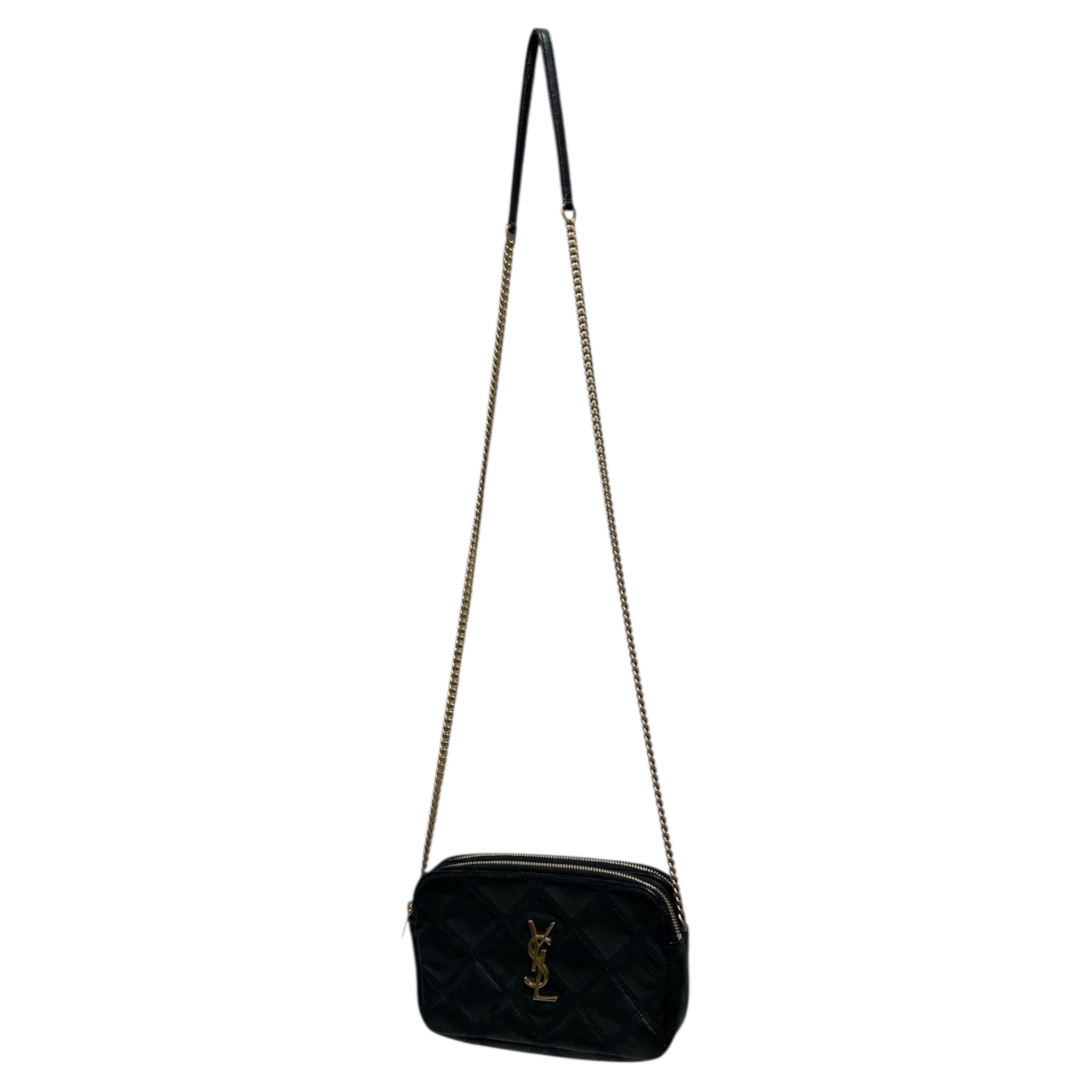 SAINT LAURENT/Cross Body Bag/Leather/BLK/Becky Double Zip view 1