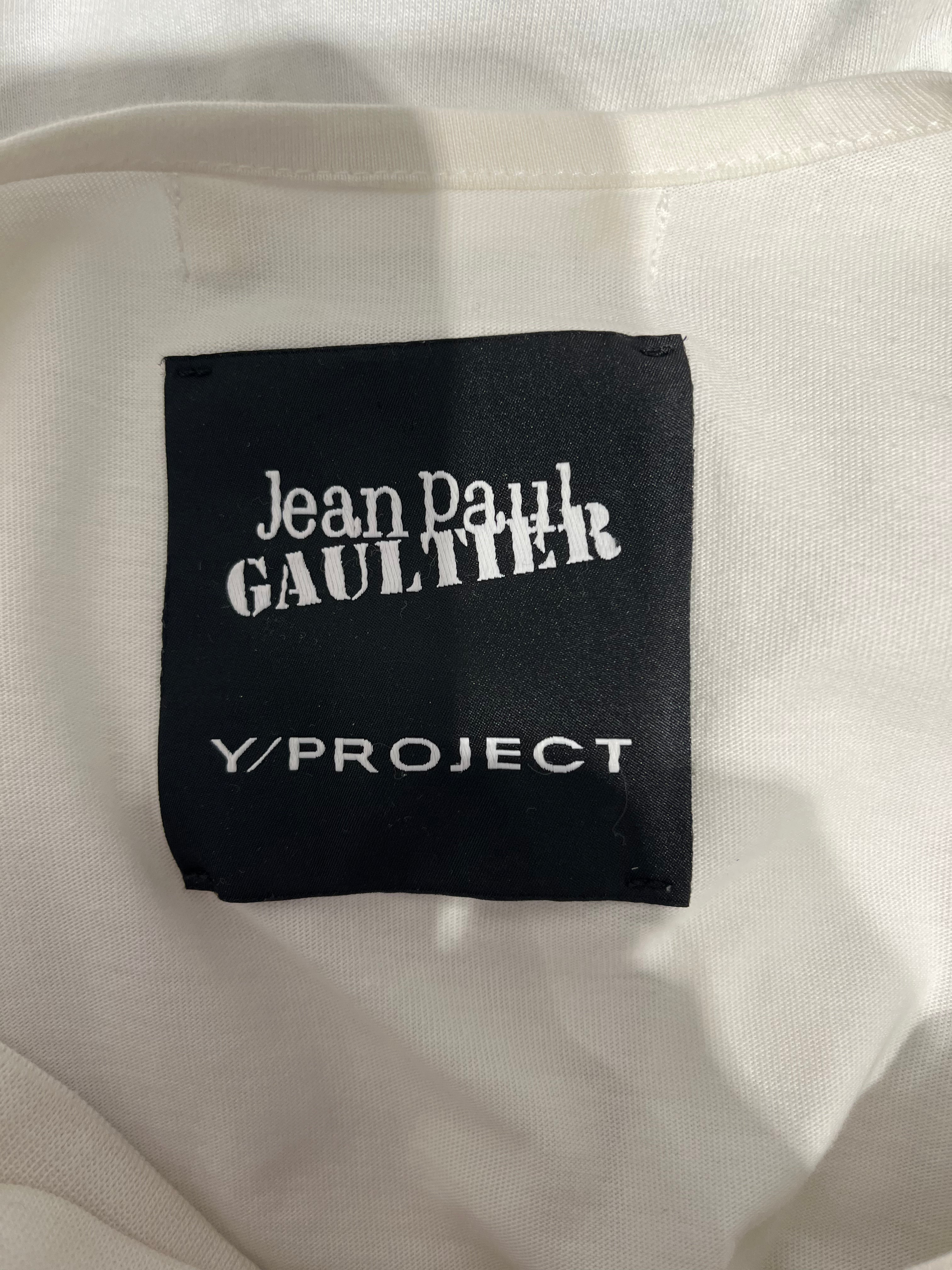 Jean Paul Gaultier/Y/PROJECT/T-Shirt/M/Cotton/WHT/CINCHED BOTTOM STRIPES view 3