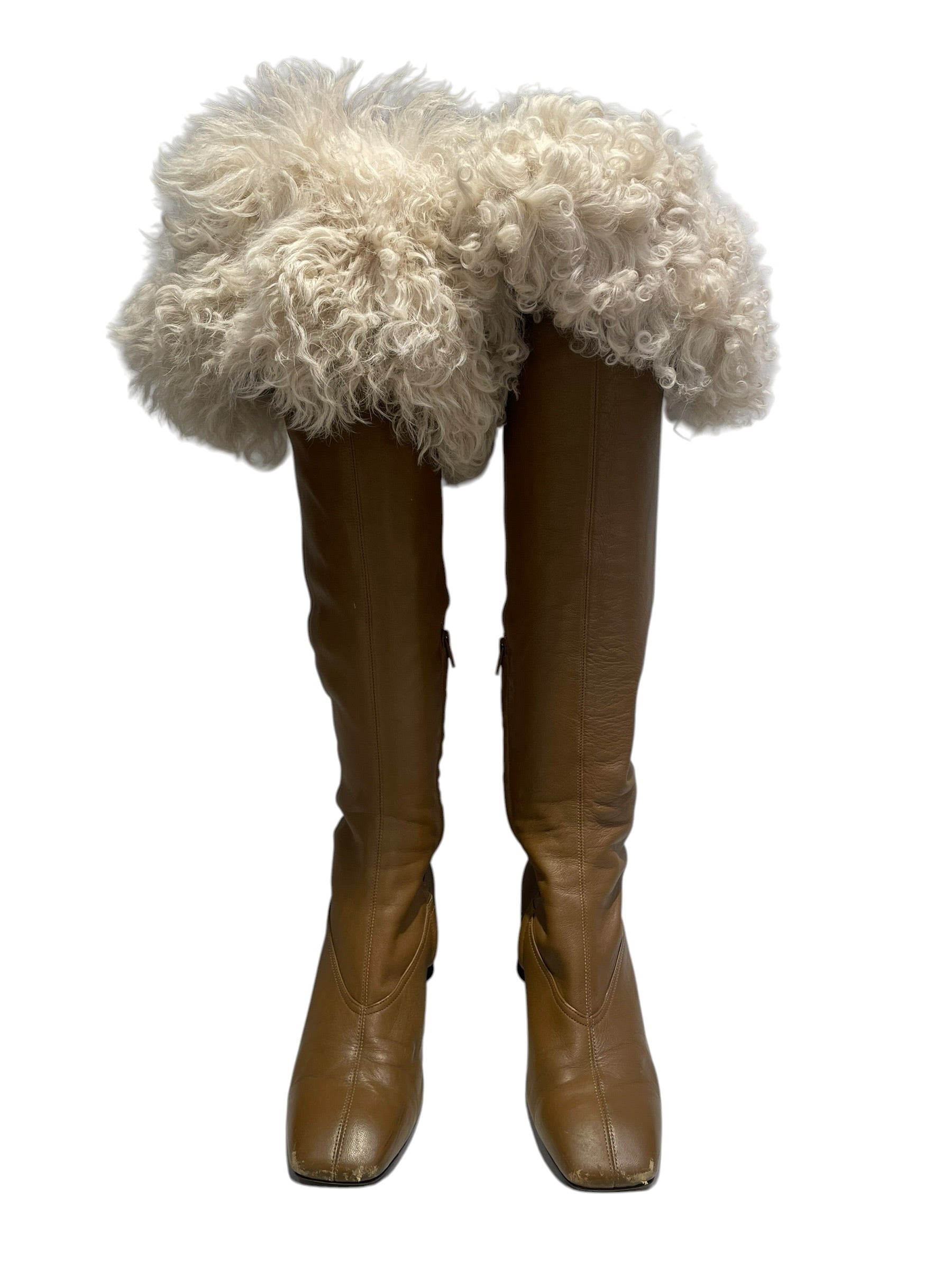 Helmut Lang/Long Boots/EU 41/CML/Side Zip/shearling trimmed view 1