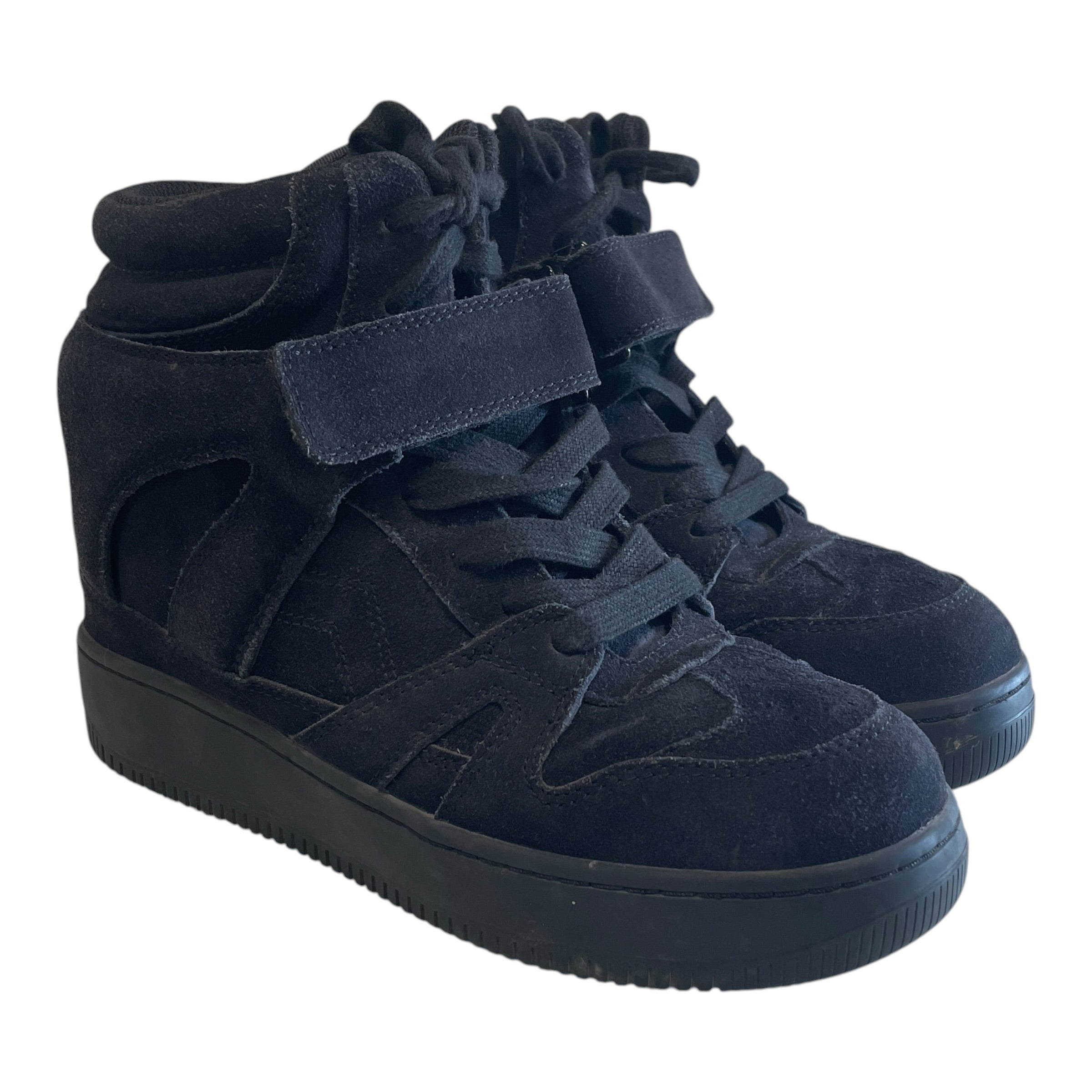ISABEL MARANT/Hi-Sneakers/US 7/BLK/VELVET WEDGE view 1