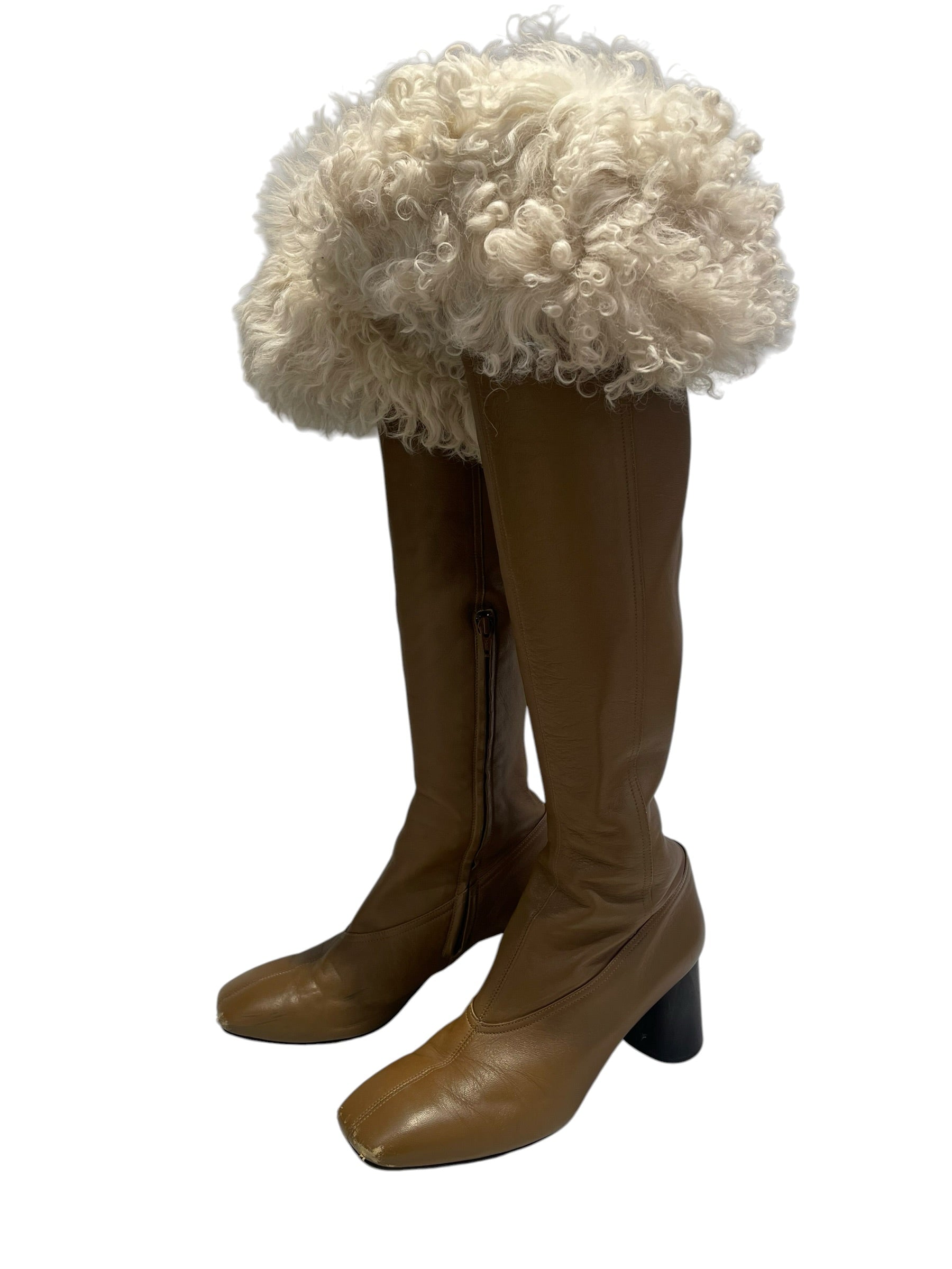 Helmut Lang/Long Boots/EU 41/CML/Side Zip/shearling trimmed view 2