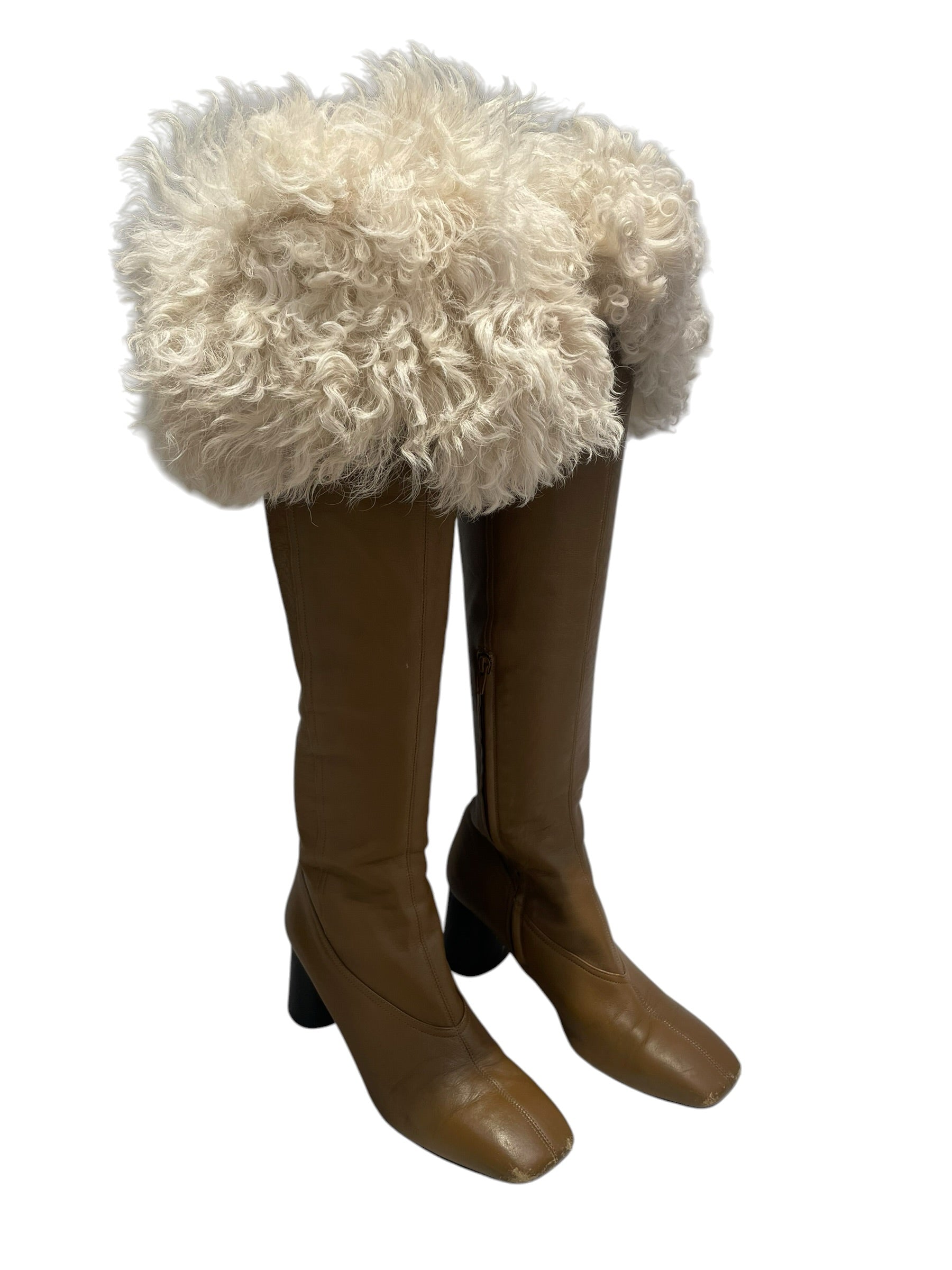 Helmut Lang/Long Boots/EU 41/CML/Side Zip/shearling trimmed view 3