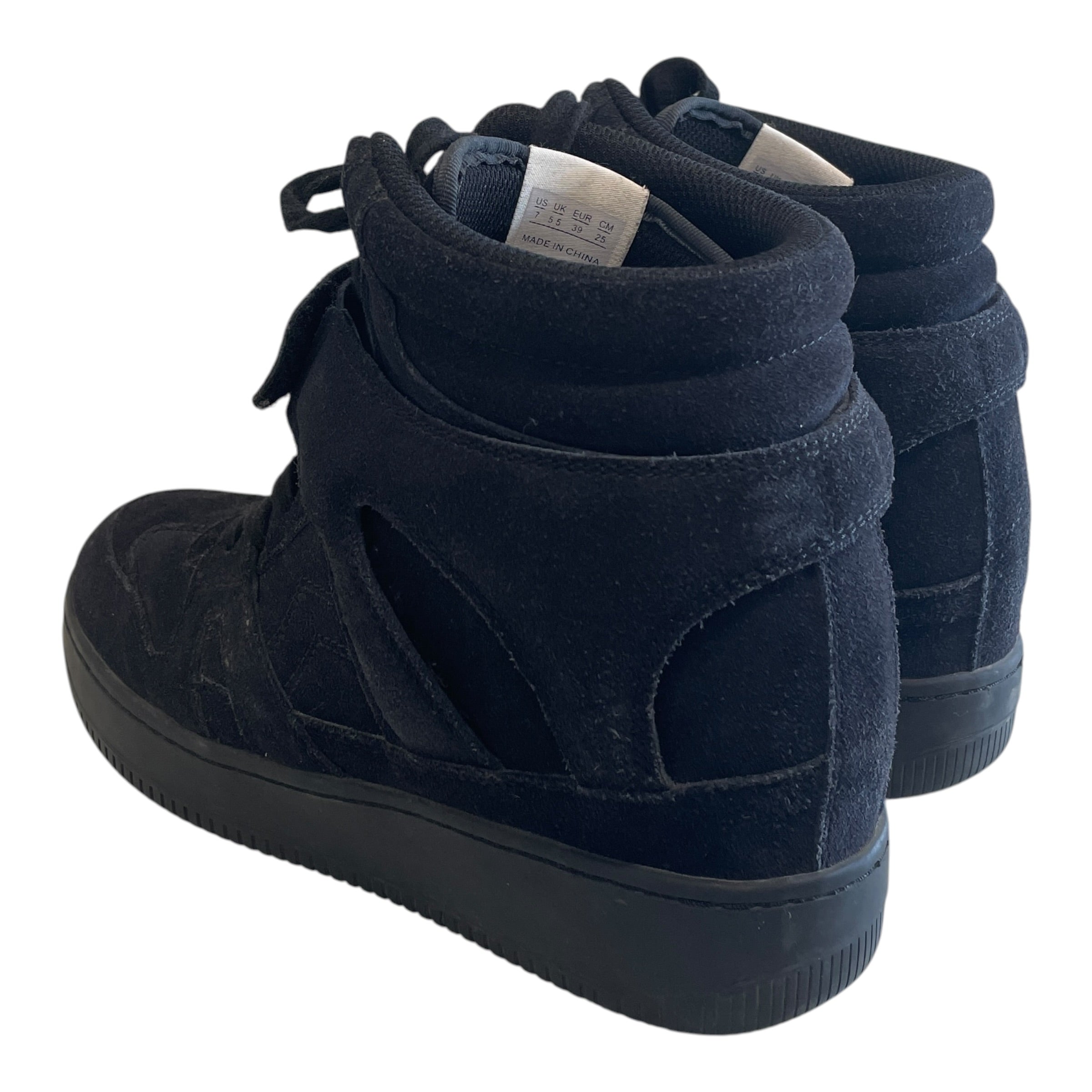 ISABEL MARANT/Hi-Sneakers/US 7/BLK/VELVET WEDGE view 2