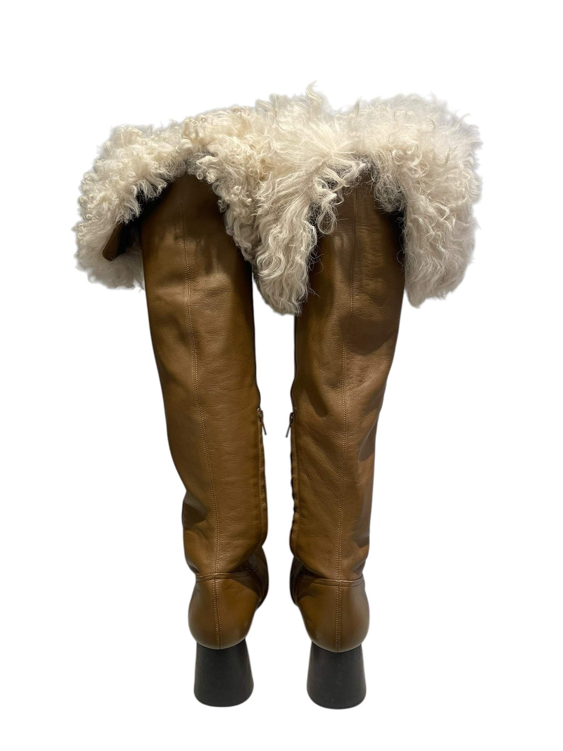 Helmut Lang/Long Boots/EU 41/CML/Side Zip/shearling trimmed view 4