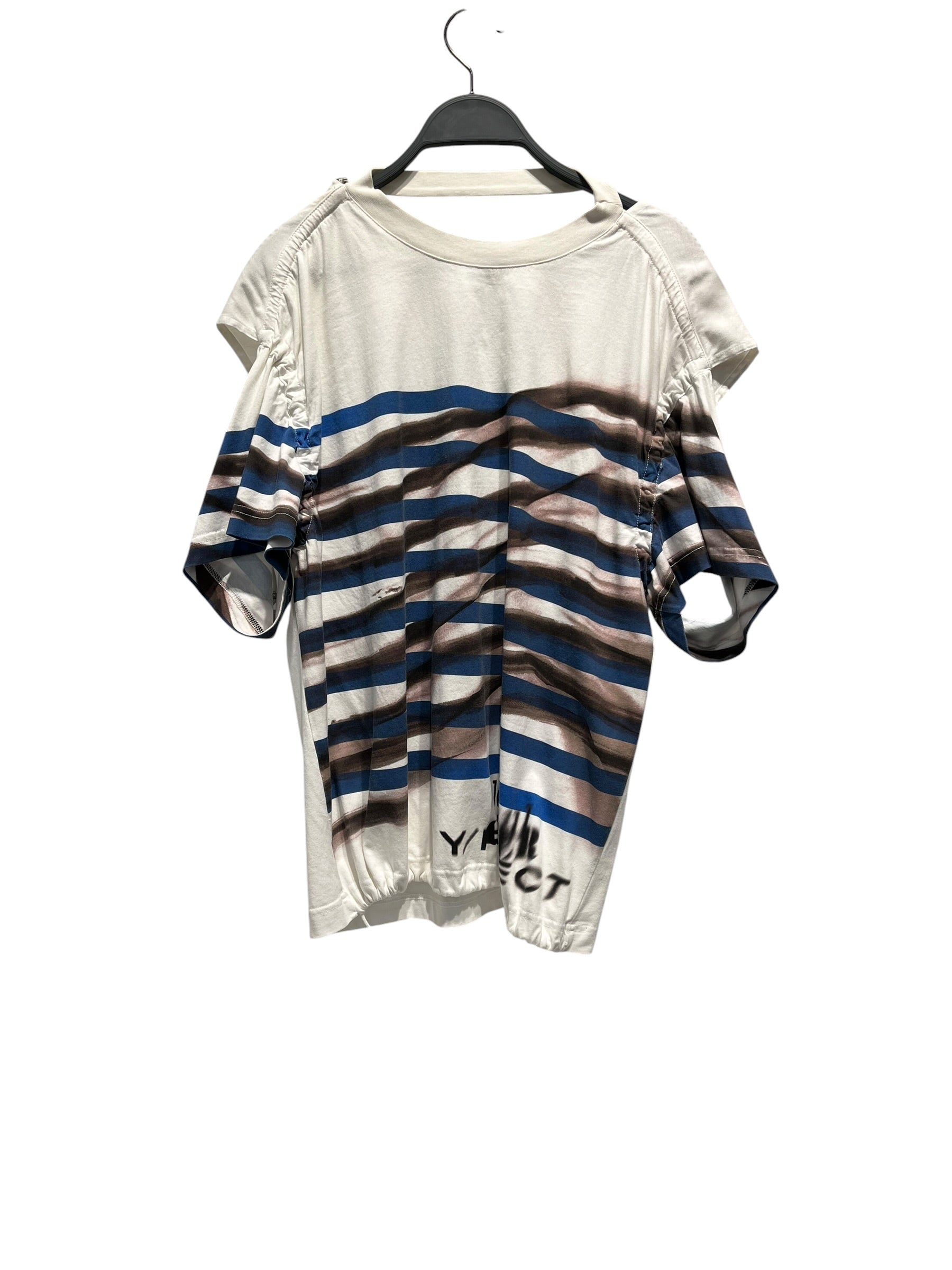 Jean Paul Gaultier/Y/PROJECT/T-Shirt/M/Cotton/WHT/CINCHED BOTTOM STRIPES view 1
