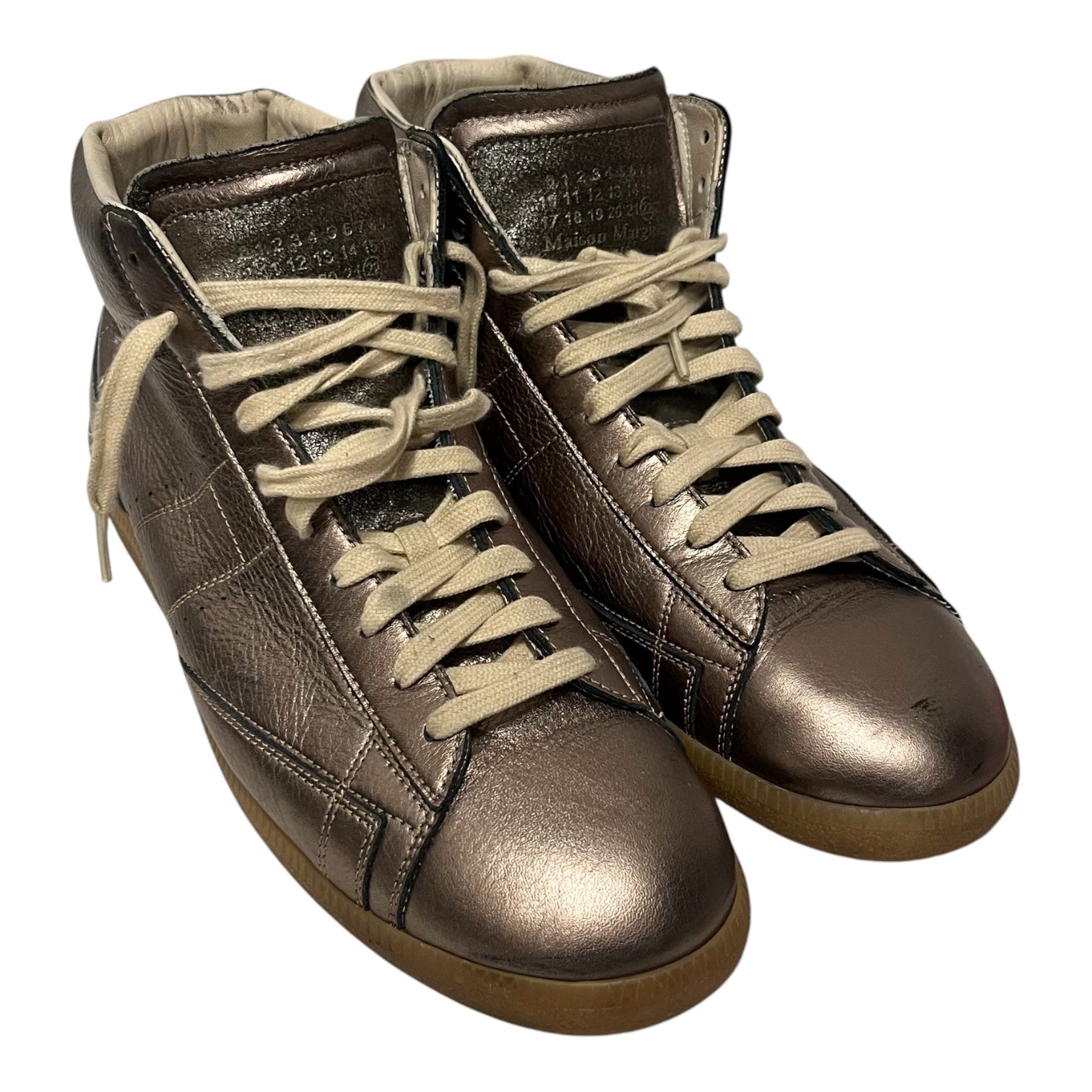 Maison Margiela/Hi-Sneakers/EU 44/Leather/BRW/metallic view 1