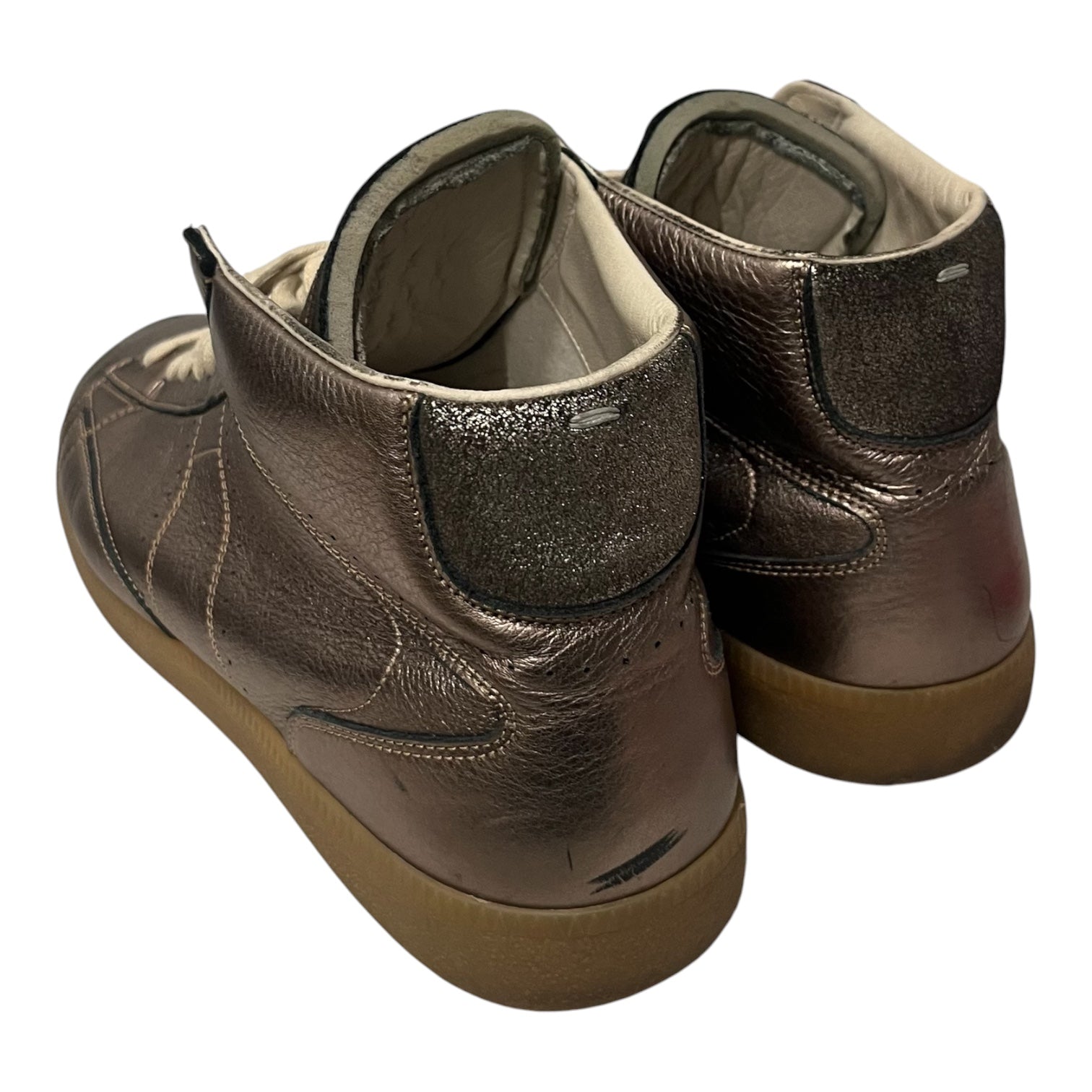 Maison Margiela/Hi-Sneakers/EU 44/Leather/BRW/metallic view 2