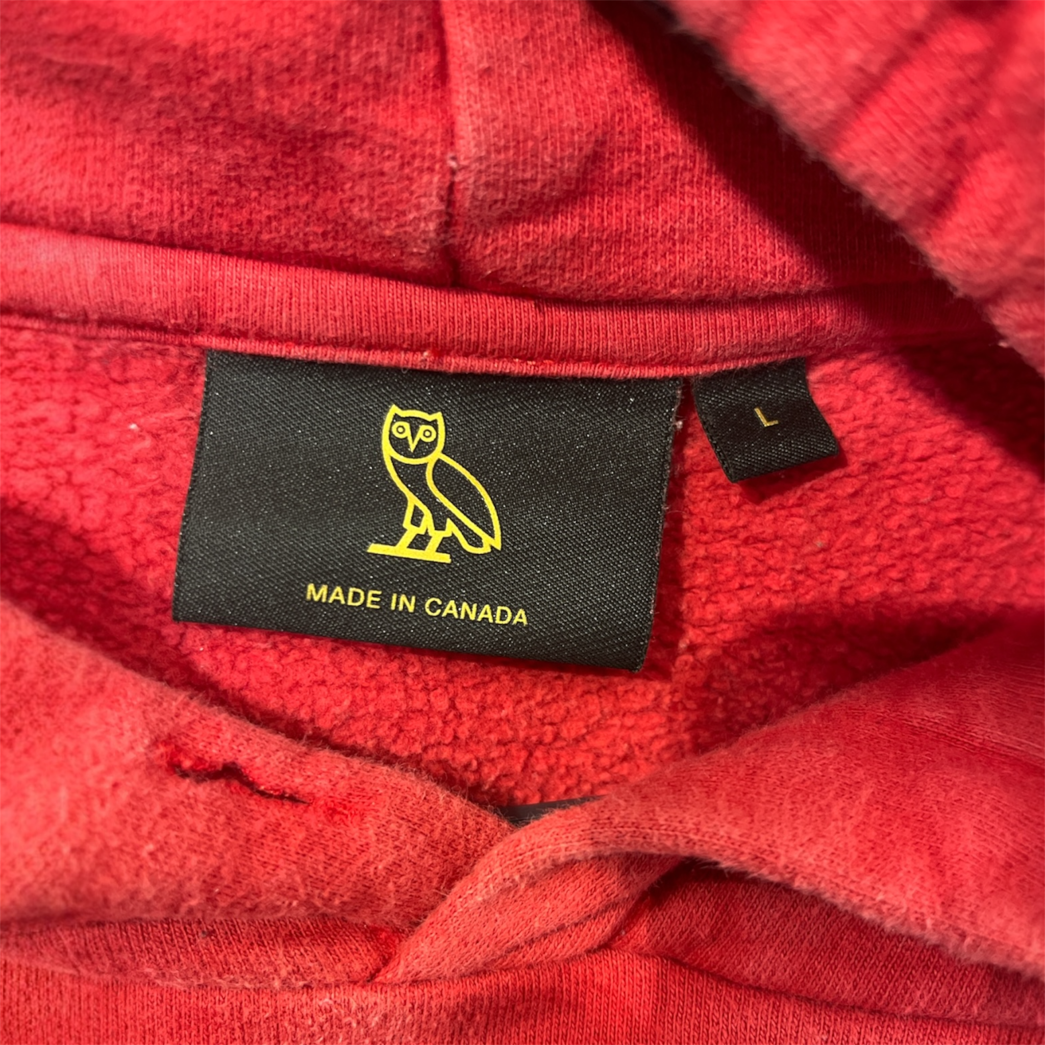 OCTOBERS VERY OWN(OVO)/Hoodie/L/Cotton/RED/OVOxNCAA view 3