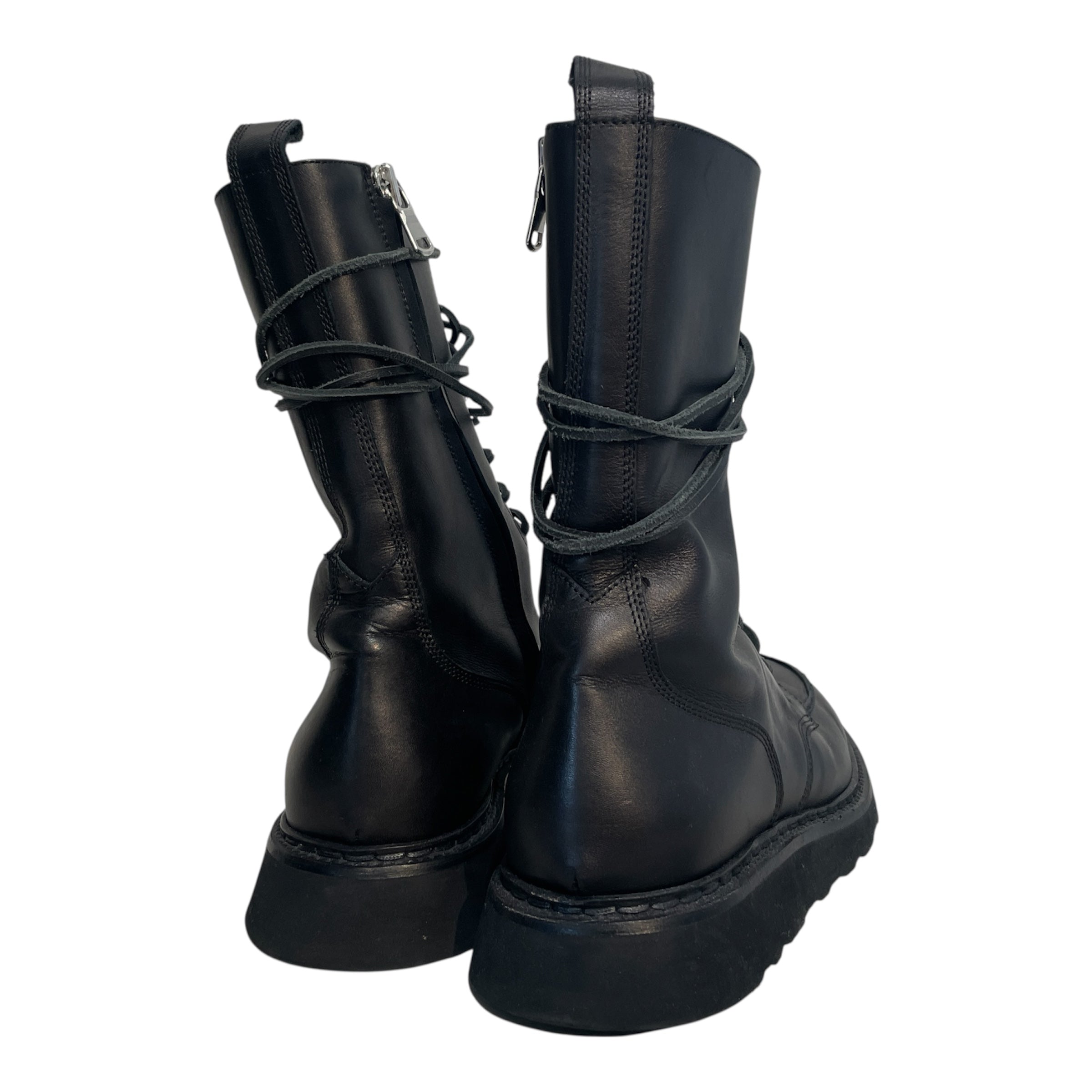 RHUDE/Lace Up Boots/US 8/Leather/BLK/Runway Zip Combat Boot view 3